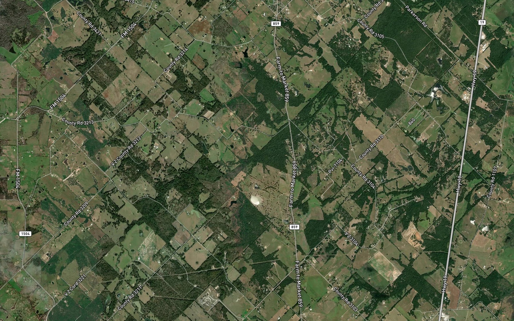 Satellite map of the Rock Branch