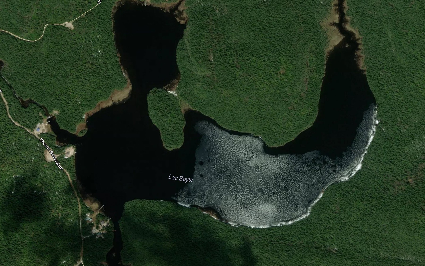 Satellite map of the Lac Boyle