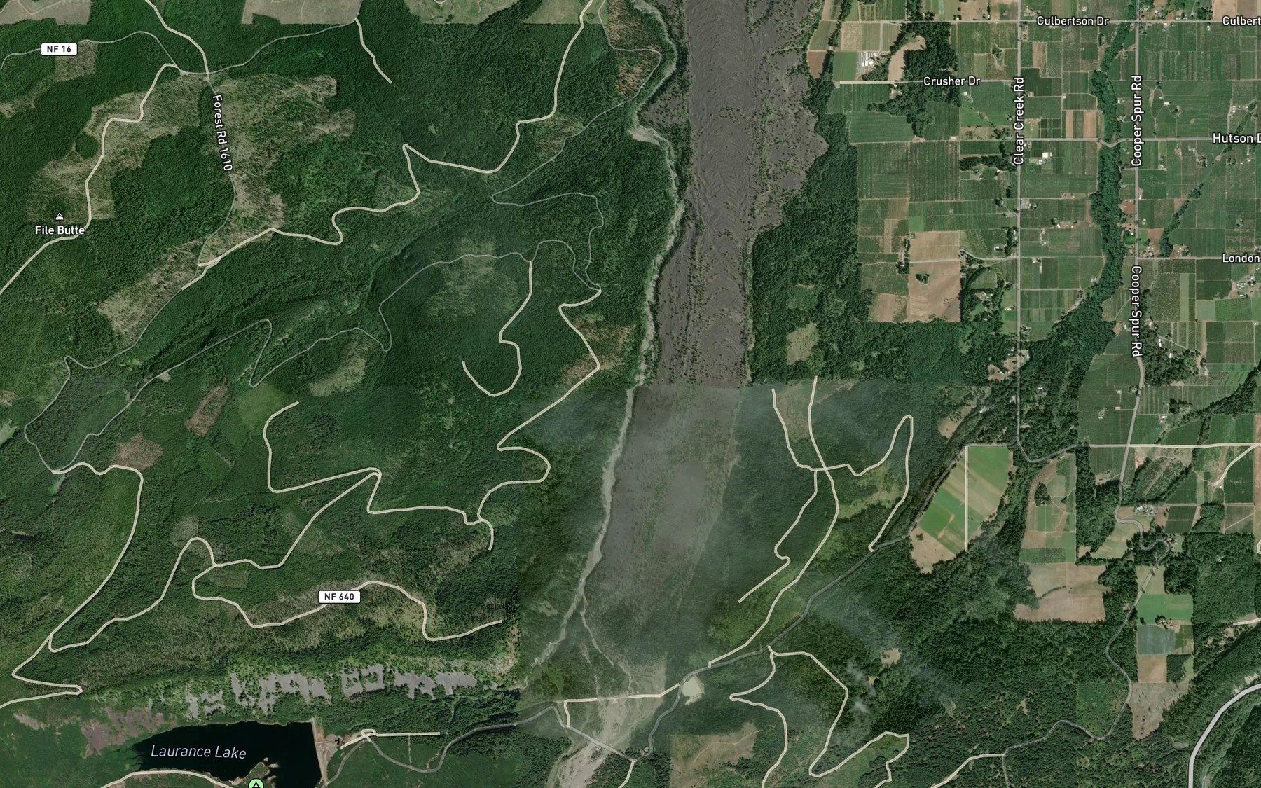 Satellite map of the Boomer Creek