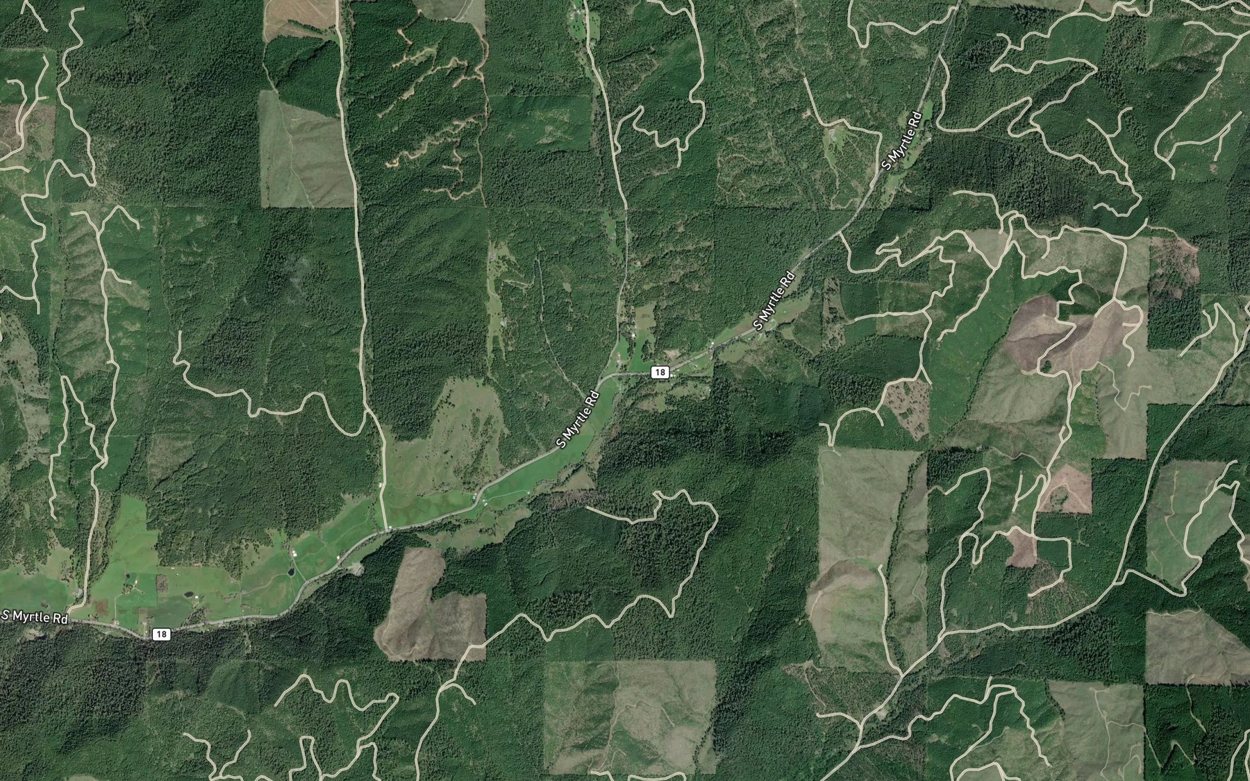 Satellite map of the Weaver Creek