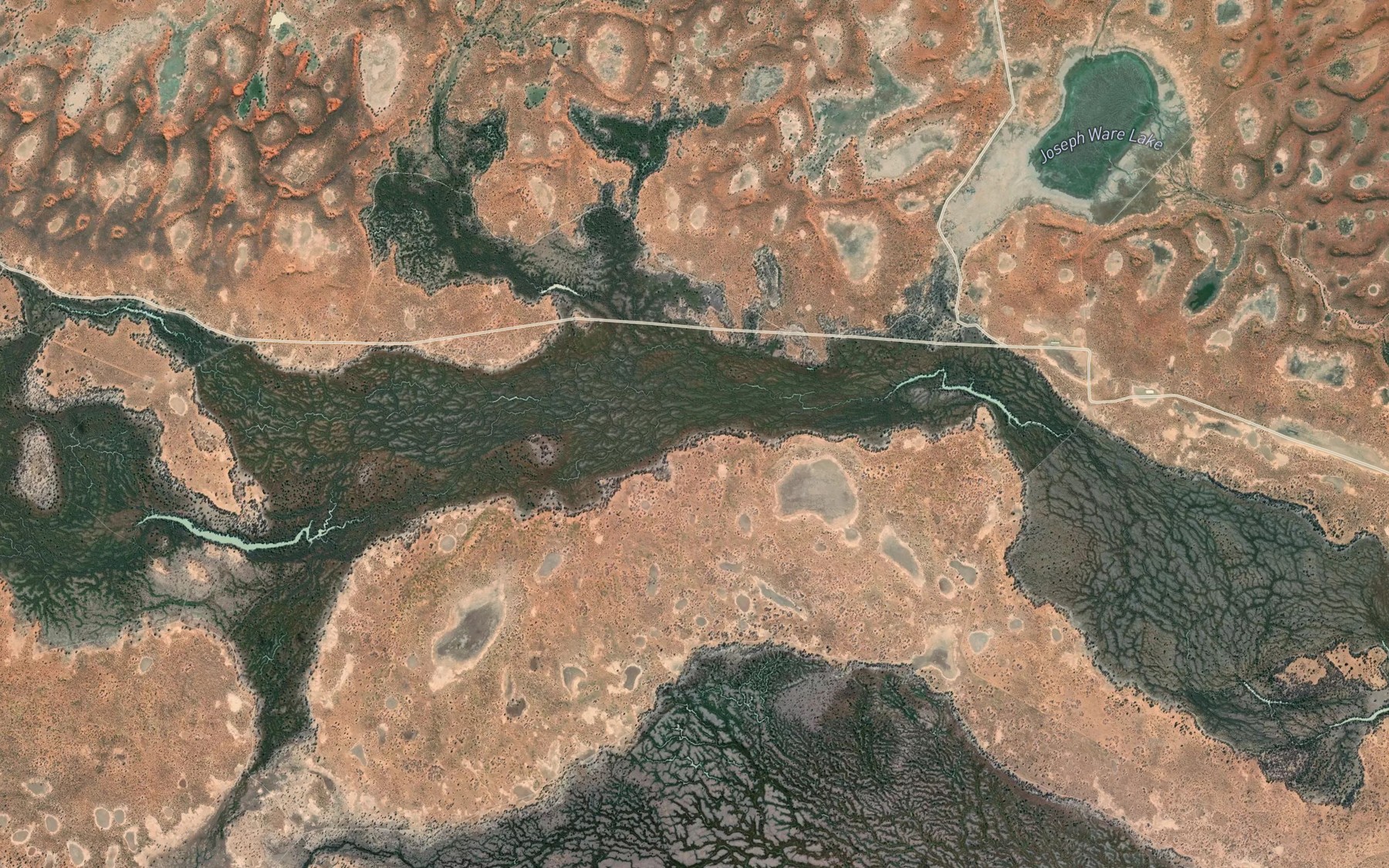 Satellite map of the Ballera Creek