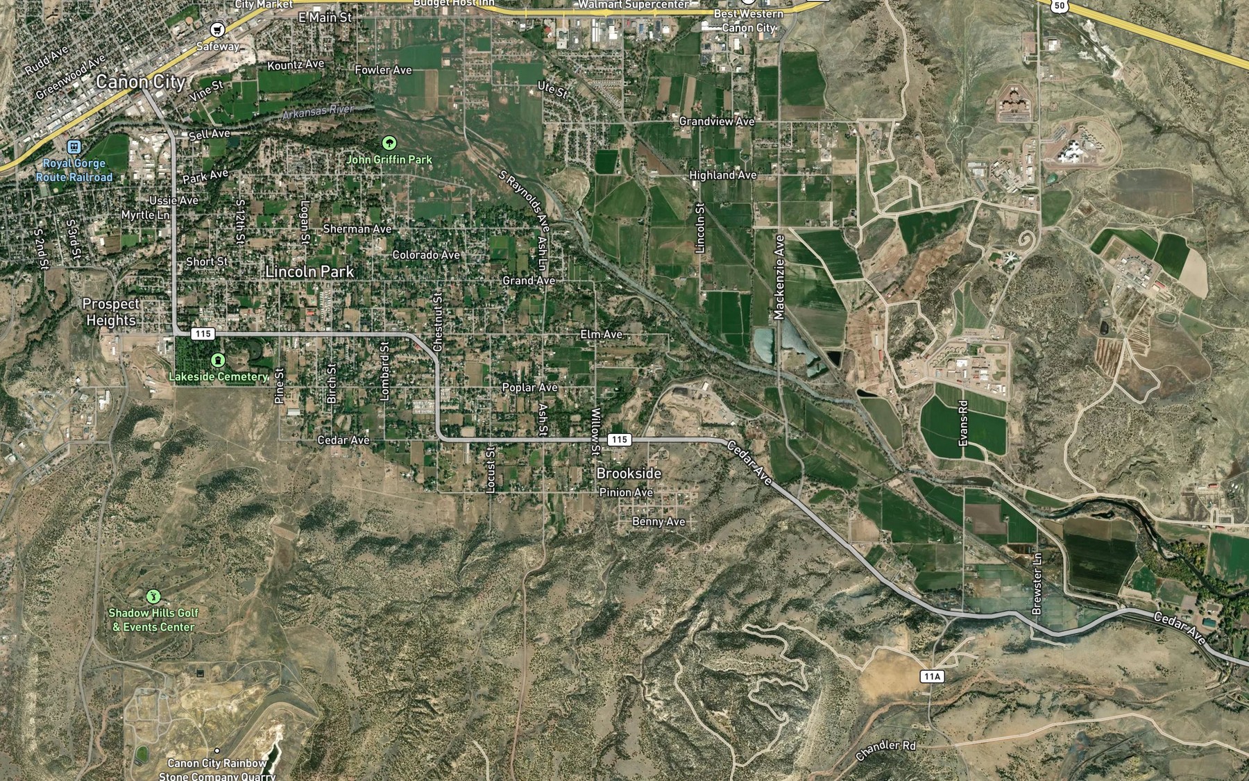 Satellite map of the Willow Lake