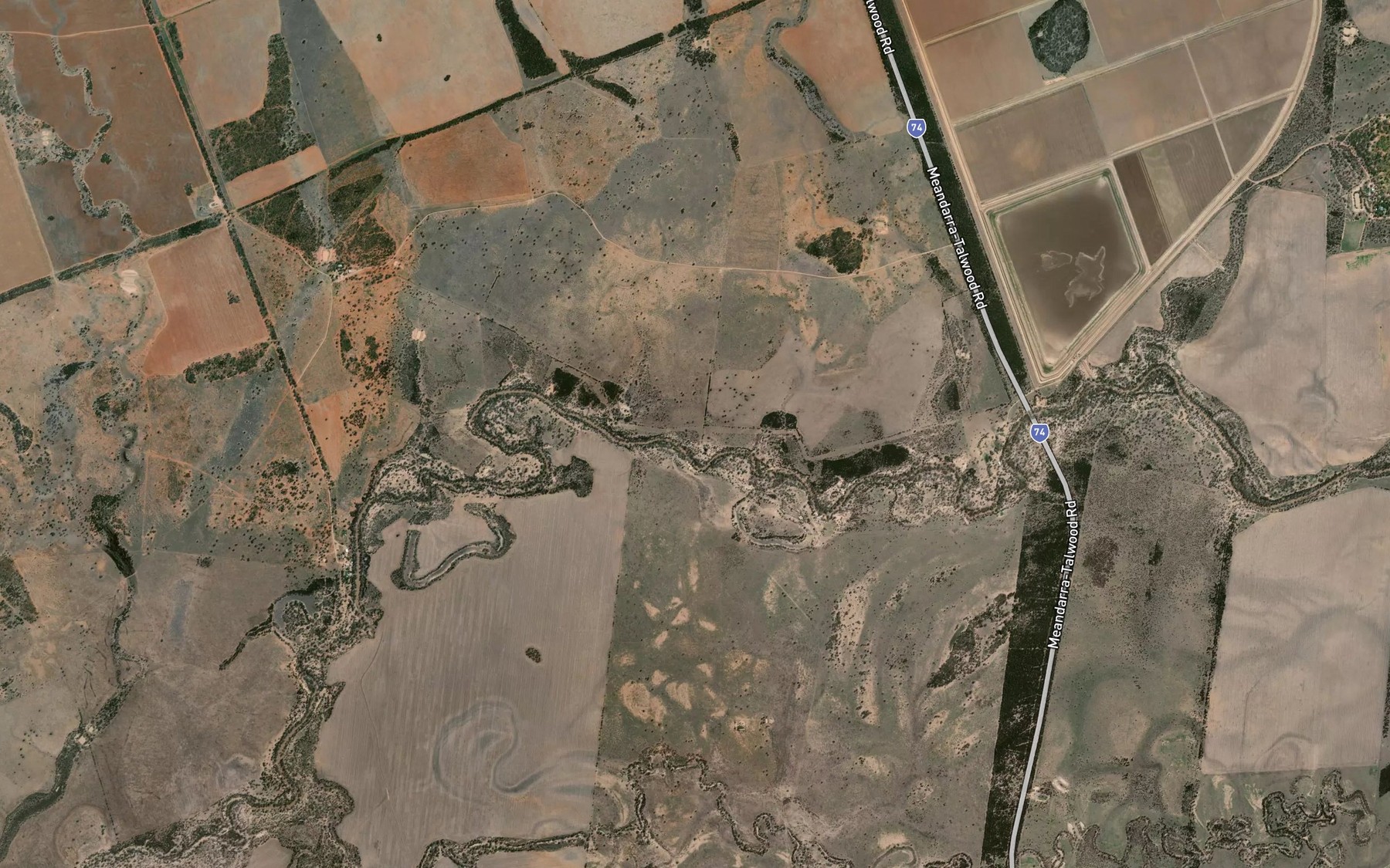 Satellite map of the Boogara Creek