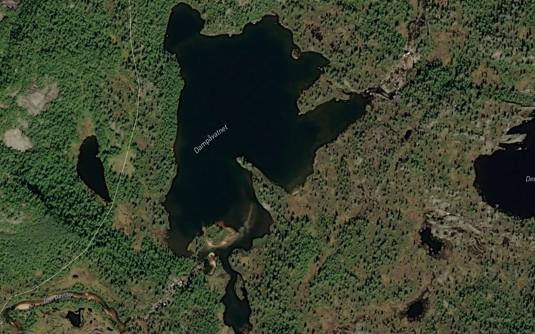 Satellite map of the Dampavatnet