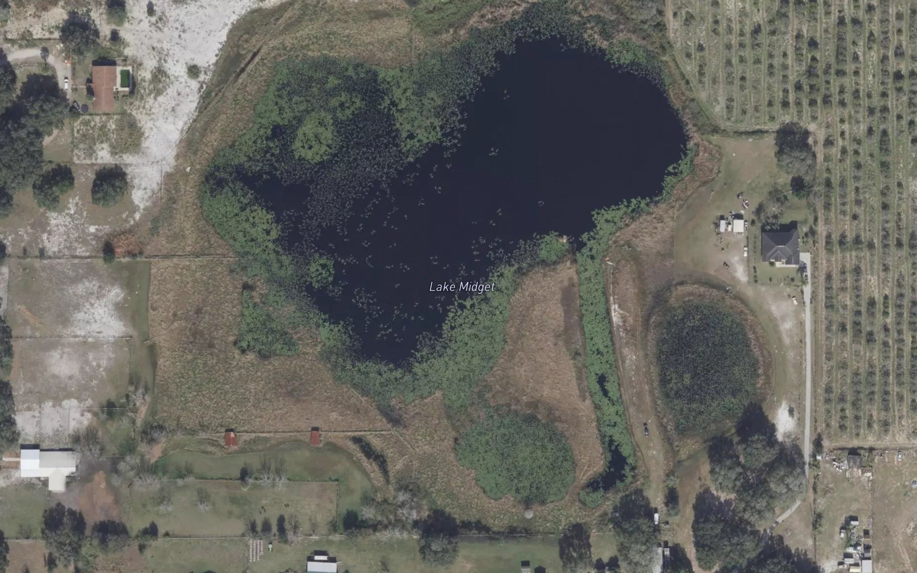 Satellite map of the Lake Midget