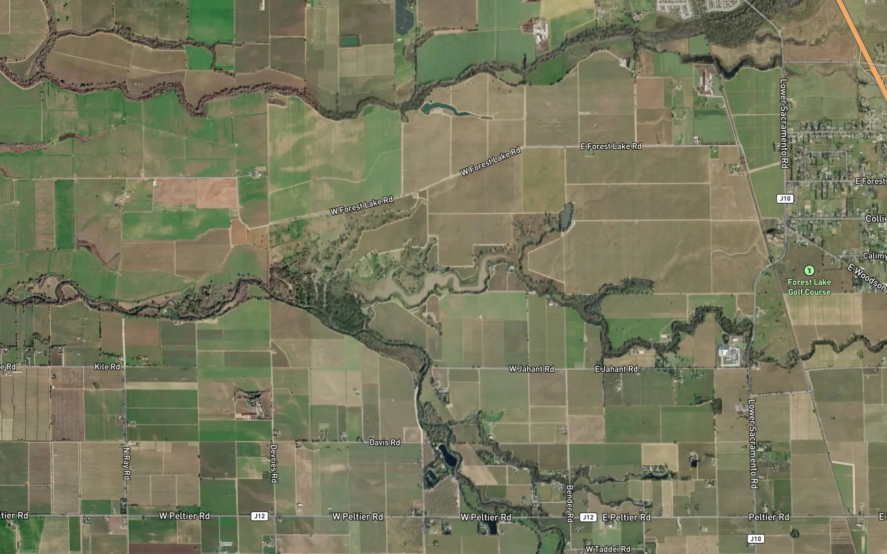 Satellite map of the Tracy Lake