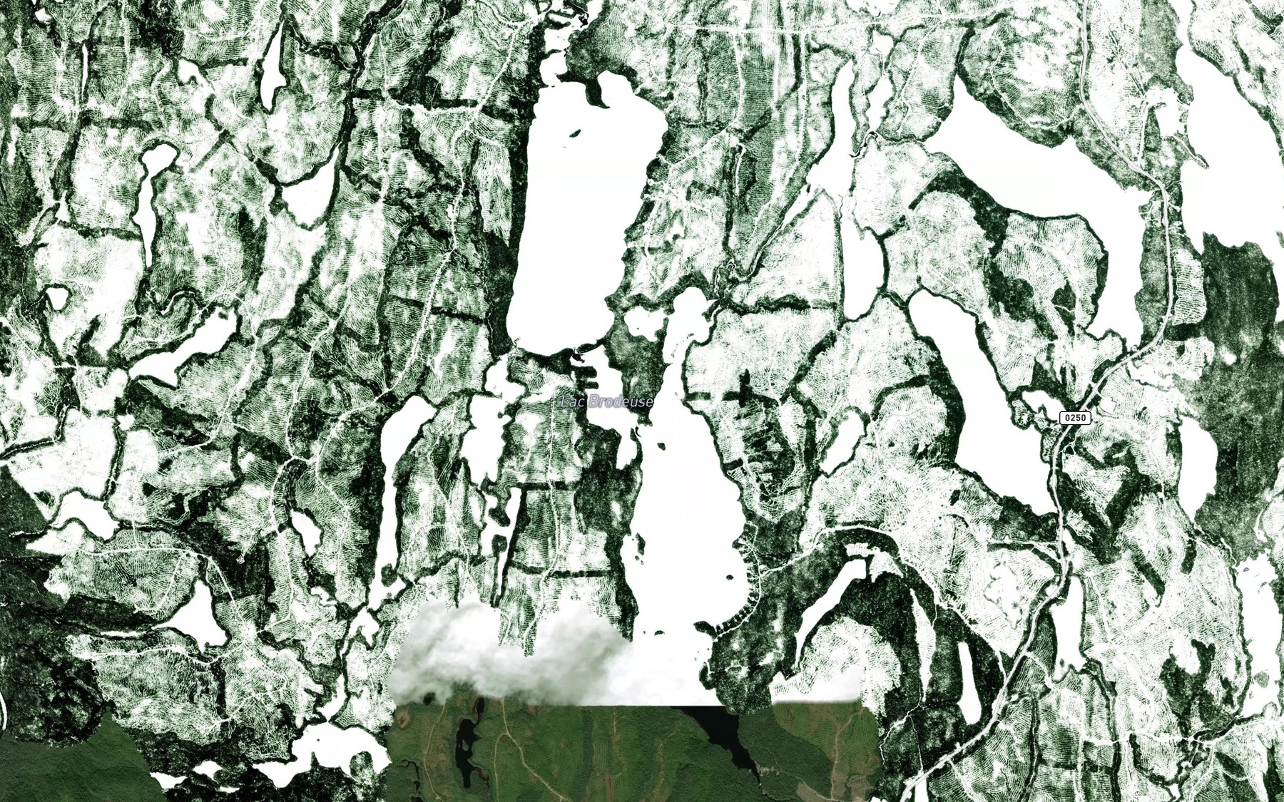Satellite map of the Lac Brodeuse
