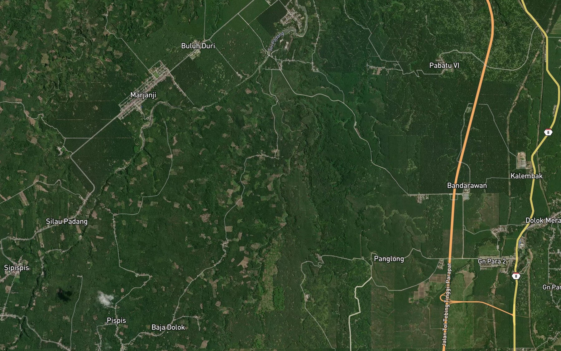 Satellite map of the Bah Ronggasan