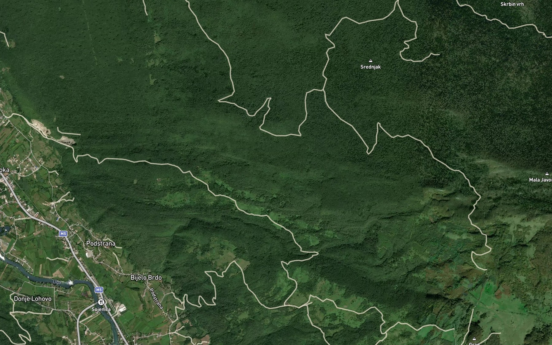 Satellite map of the Kraljusa
