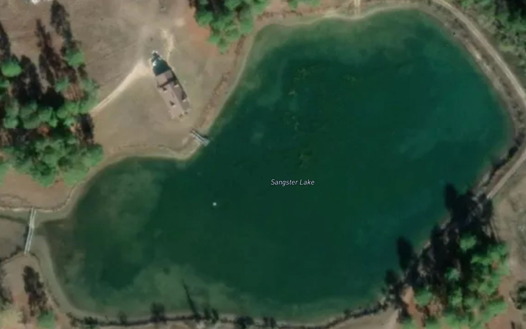 Satellite map of the Sangster Lake