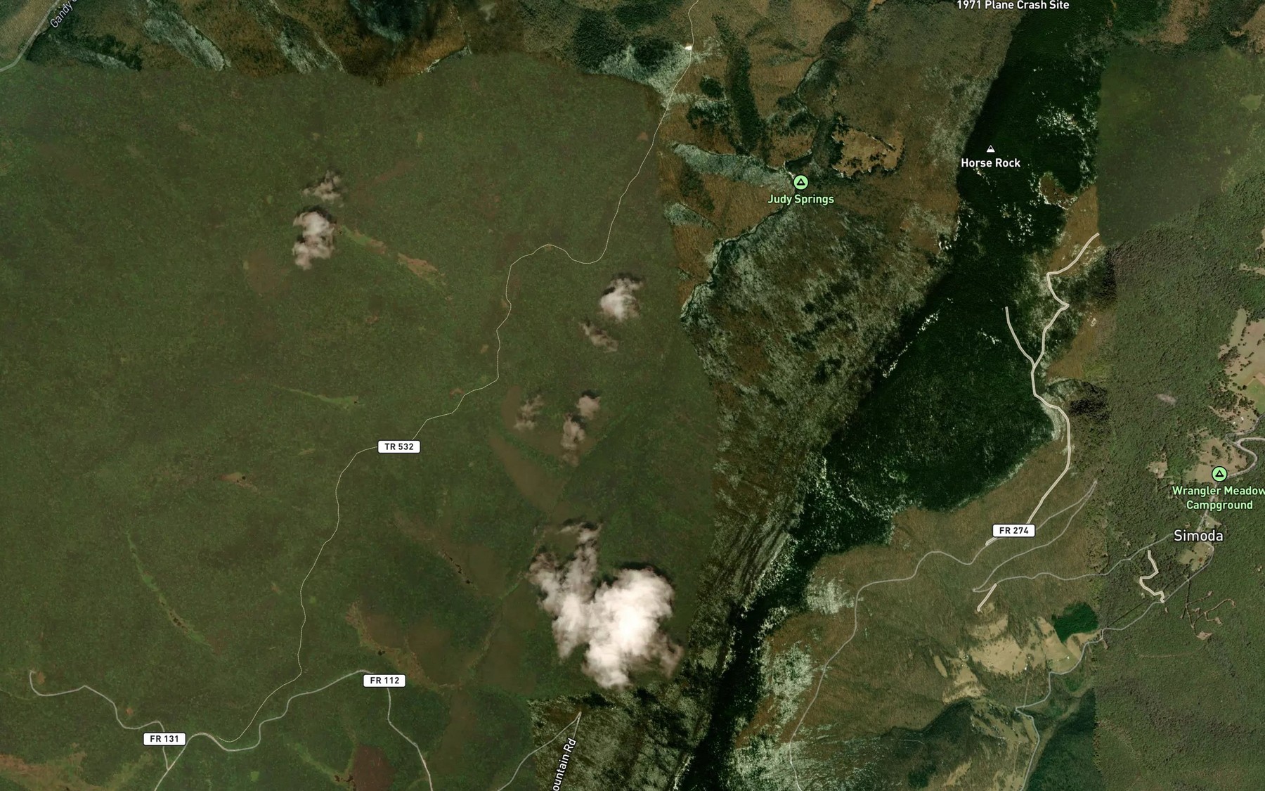Satellite map of the Beech Run