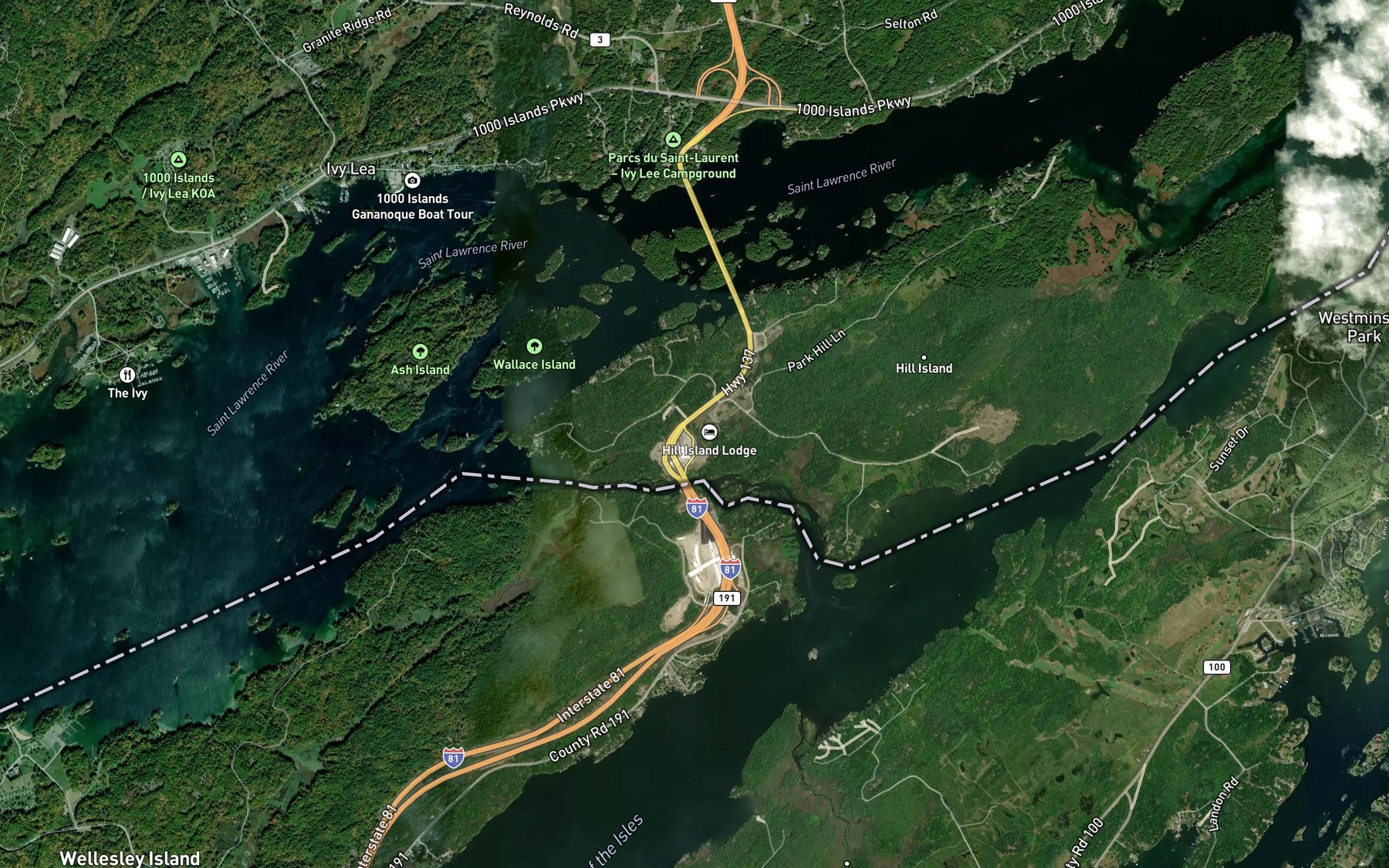 Satellite map of the International Rift
