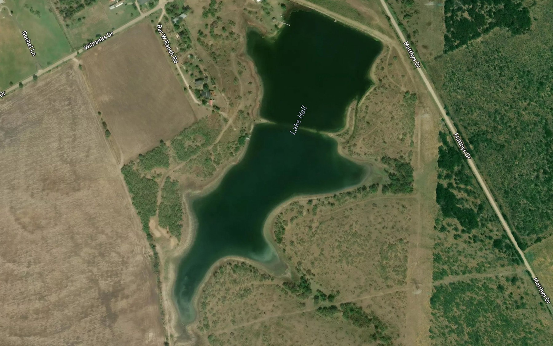 Satellite map of the Lake Hall
