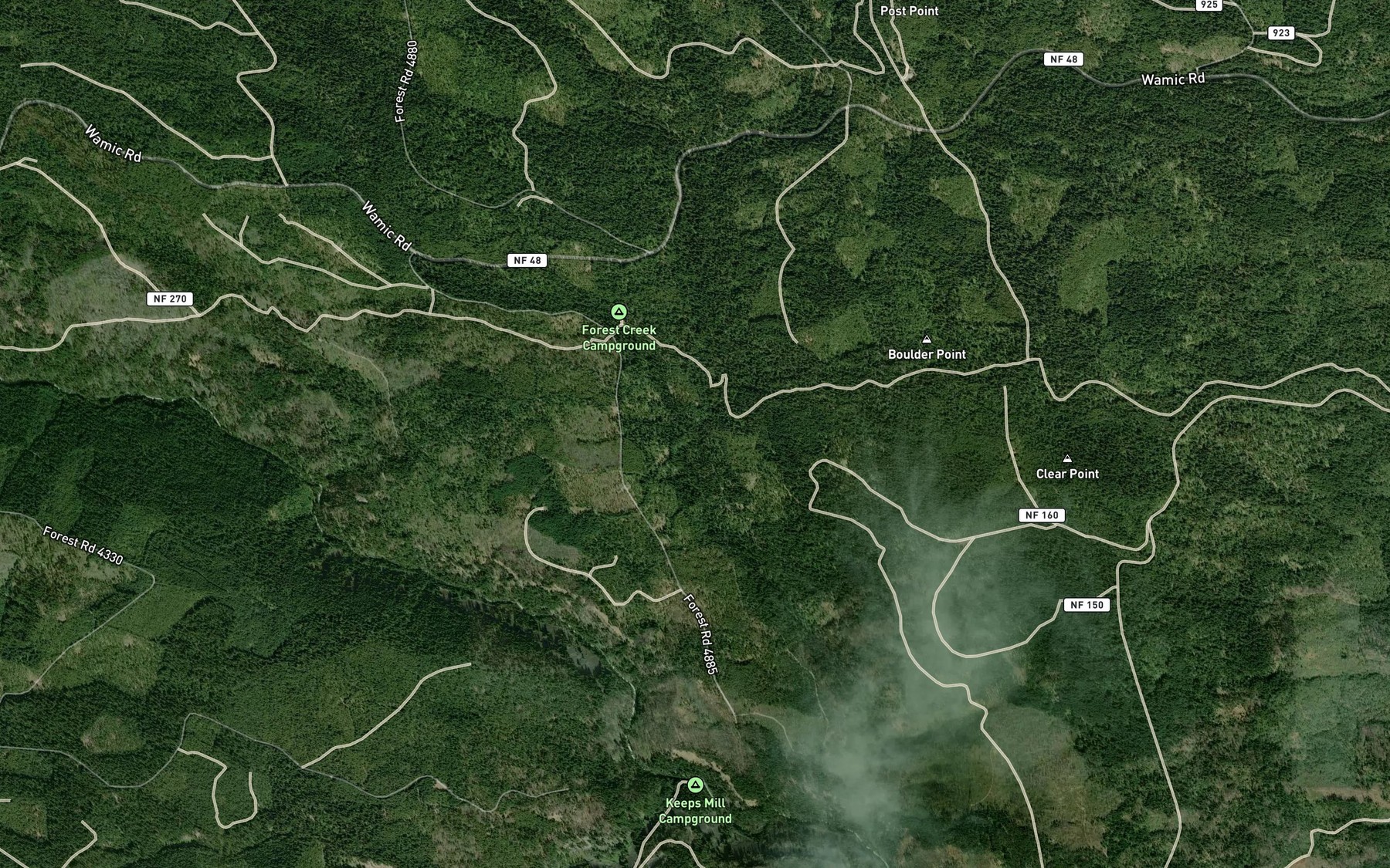Satellite map of the Cedar Creek