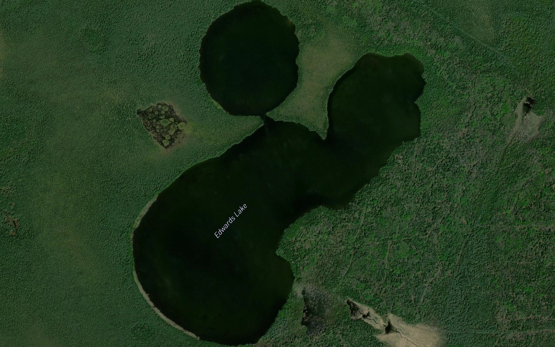 Satellite map of the Edwards Lake