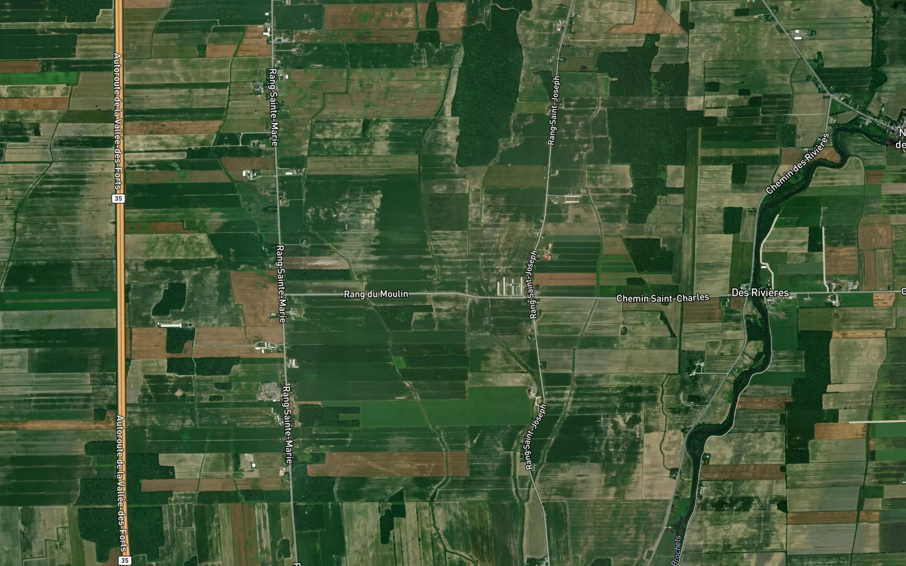Satellite map of the Ruisseau Fortin