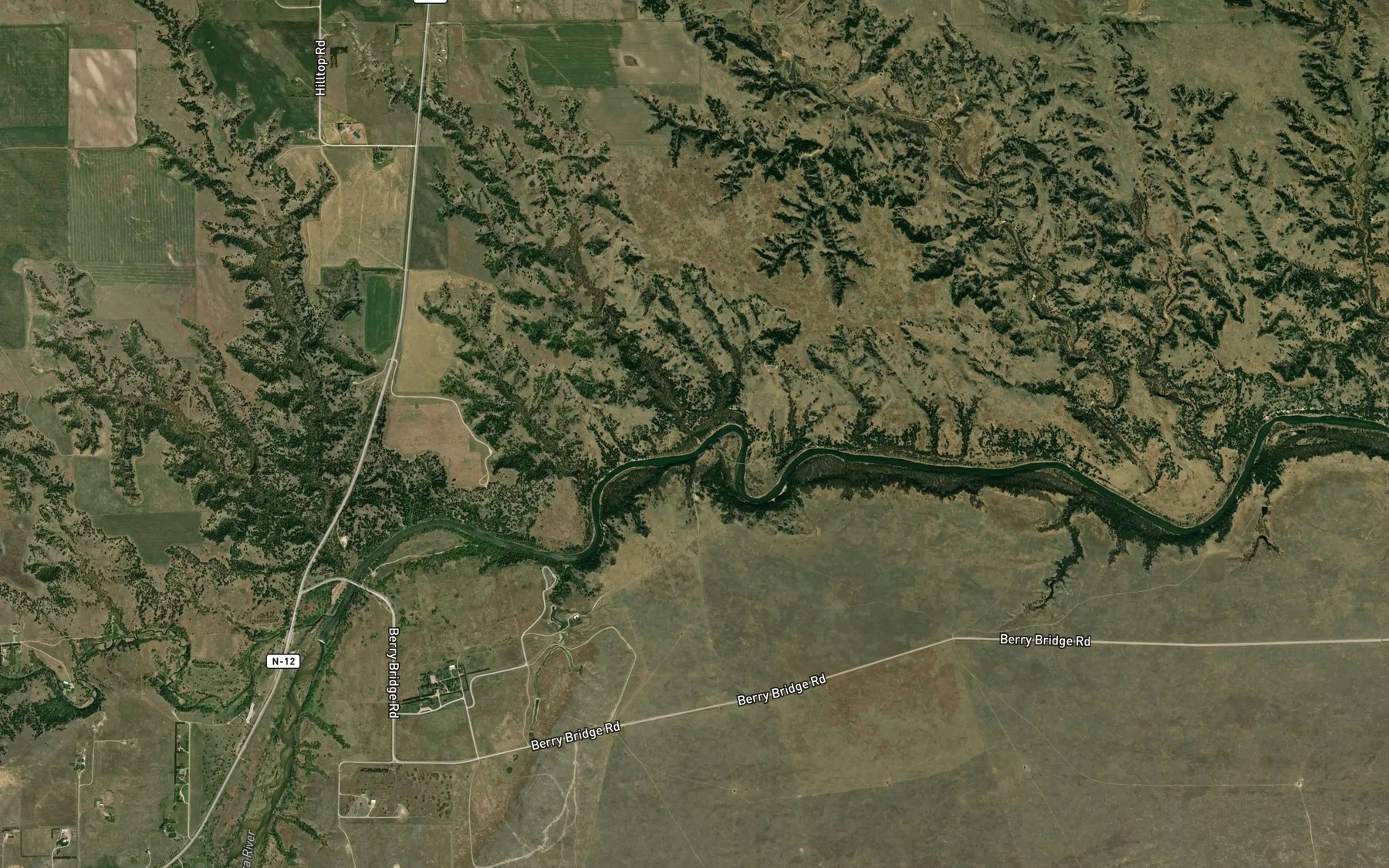 Satellite map of the Coon Creek