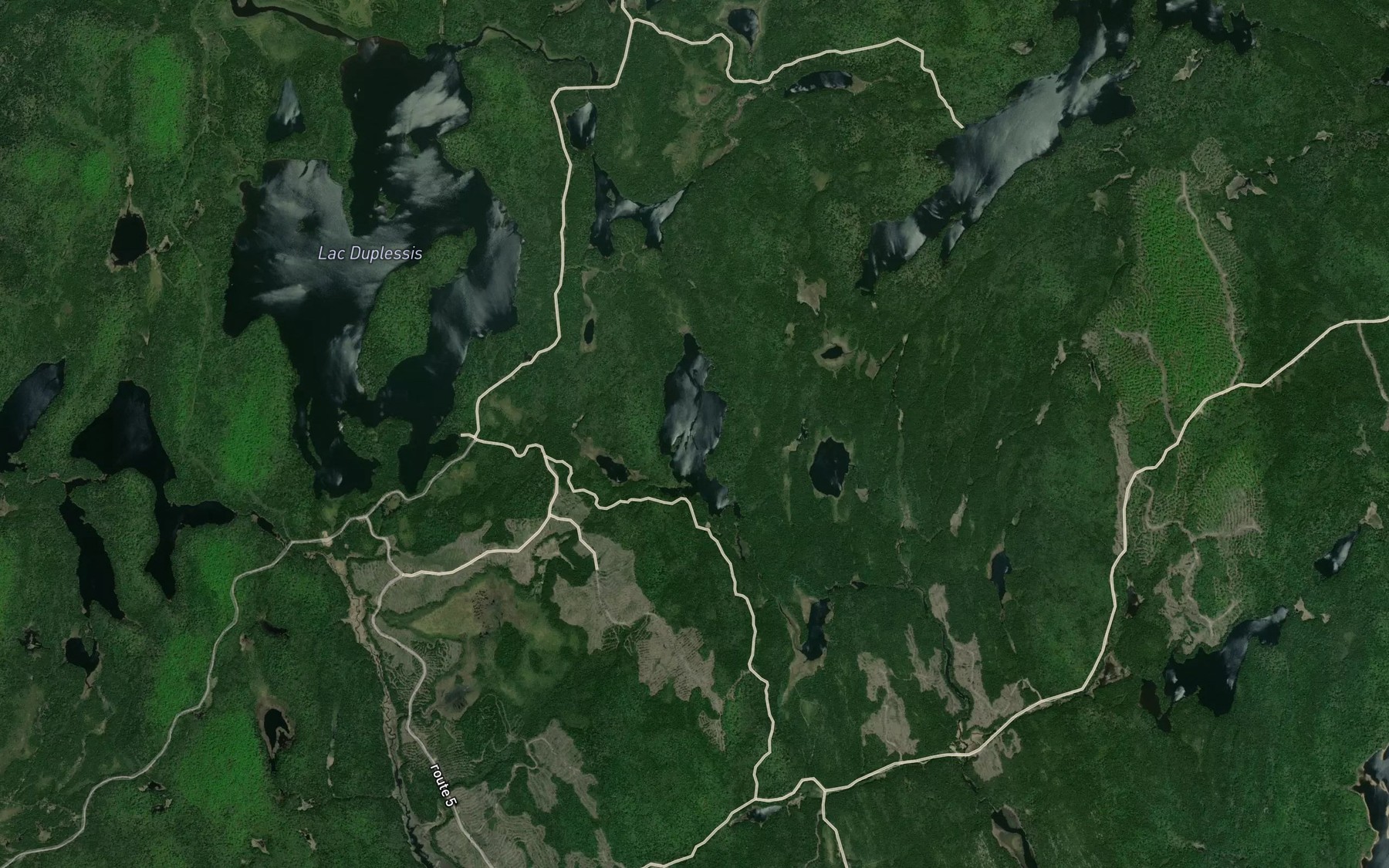 Satellite map of the Lac des Sables