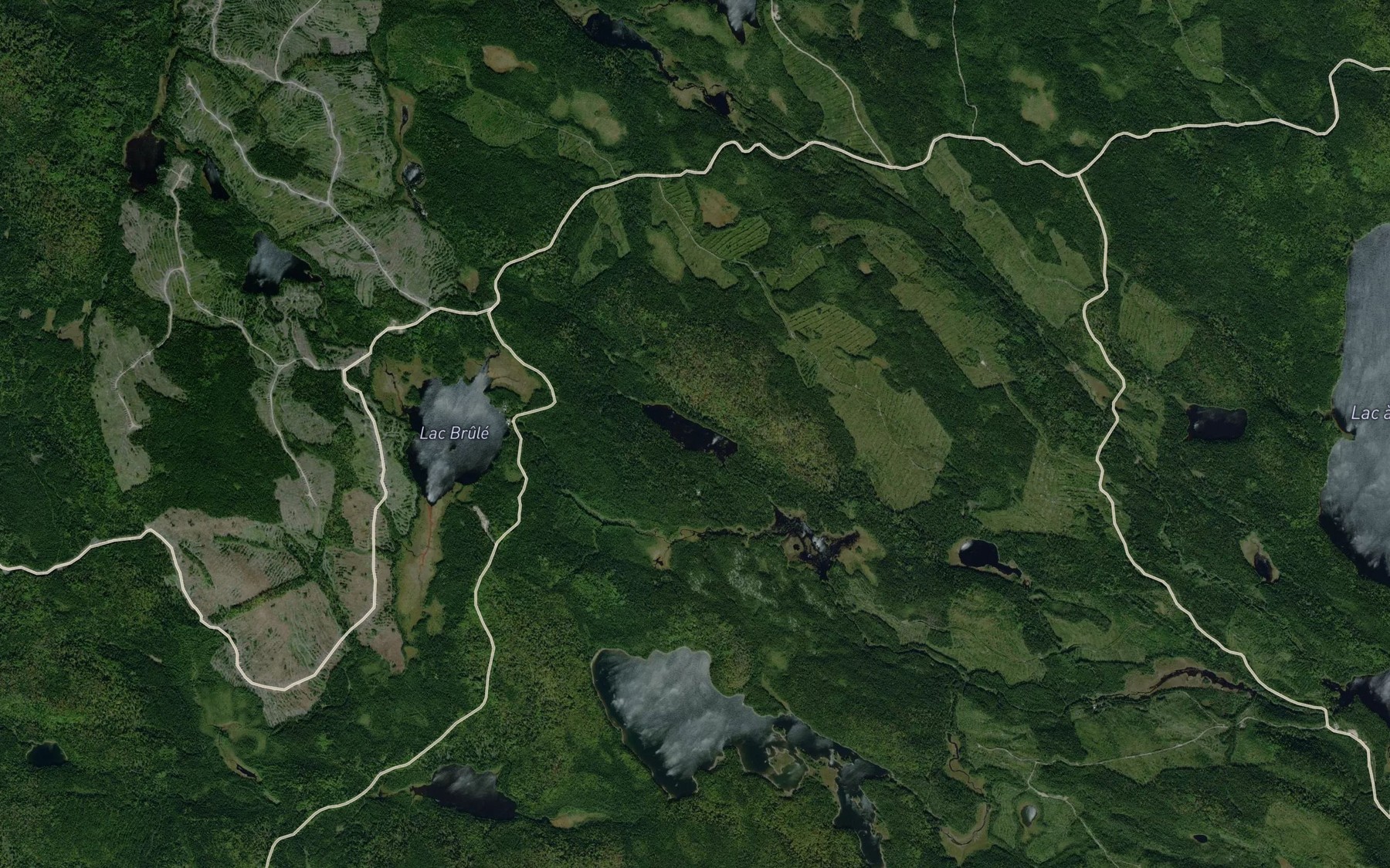 Satellite map of the Lac Guimond