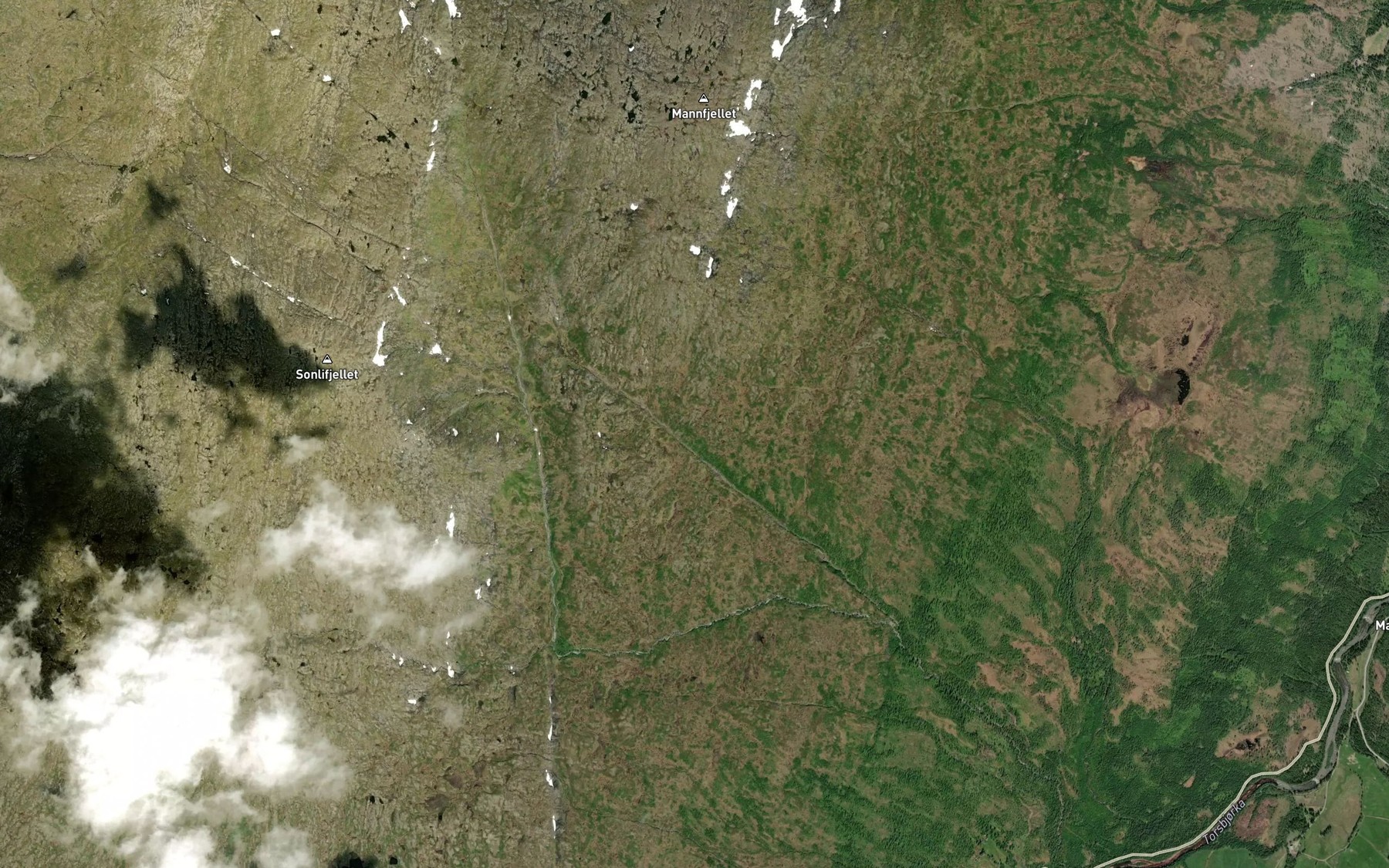 Satellite map of the Litlskorbekken