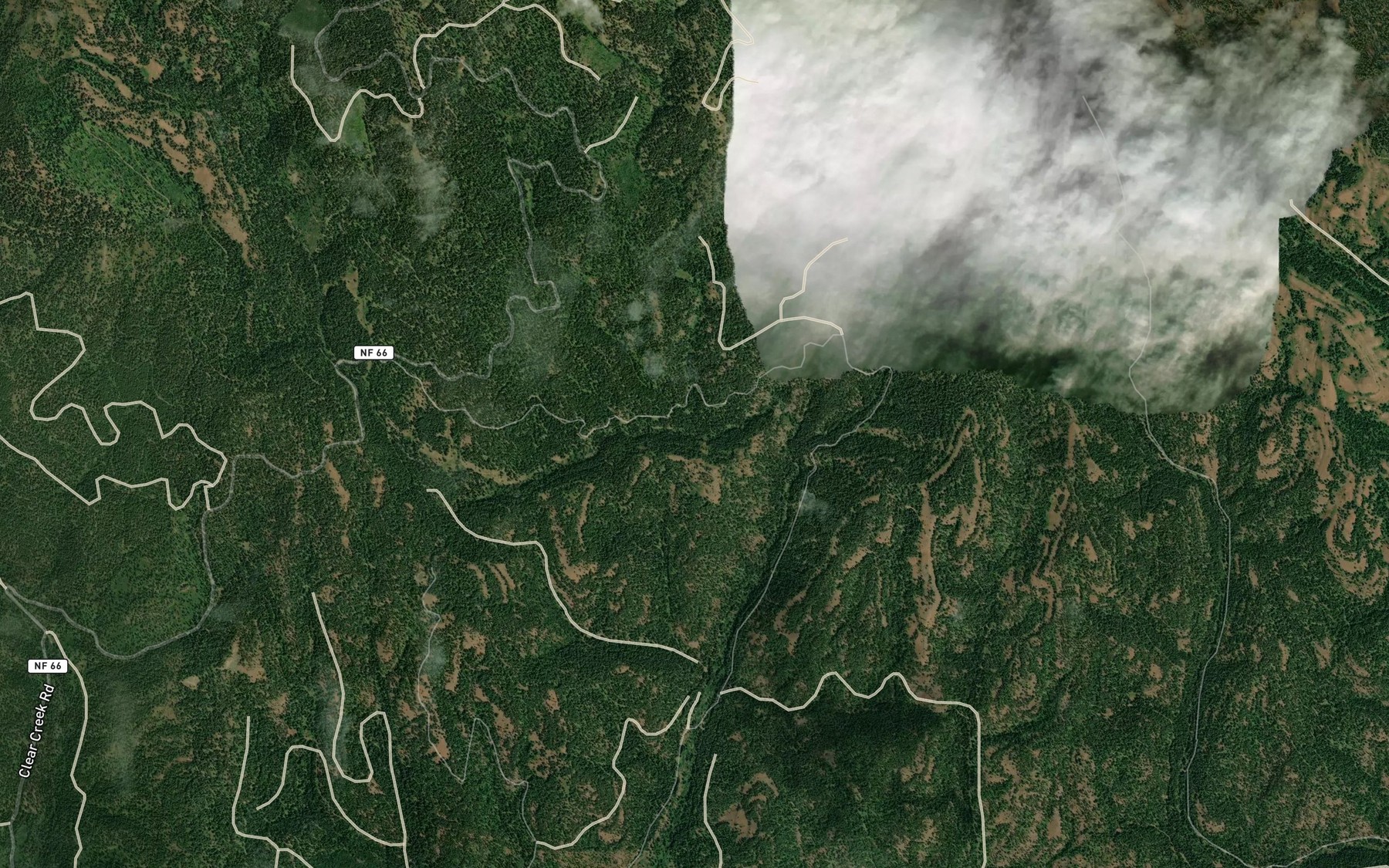 Satellite map of the Clarks Creek