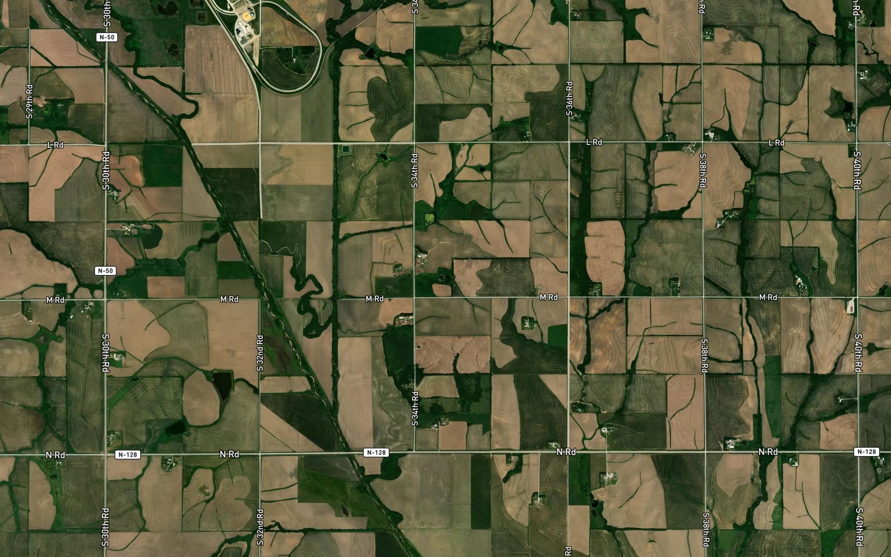 Satellite map of the Brownell Creek Reservoir 4-1