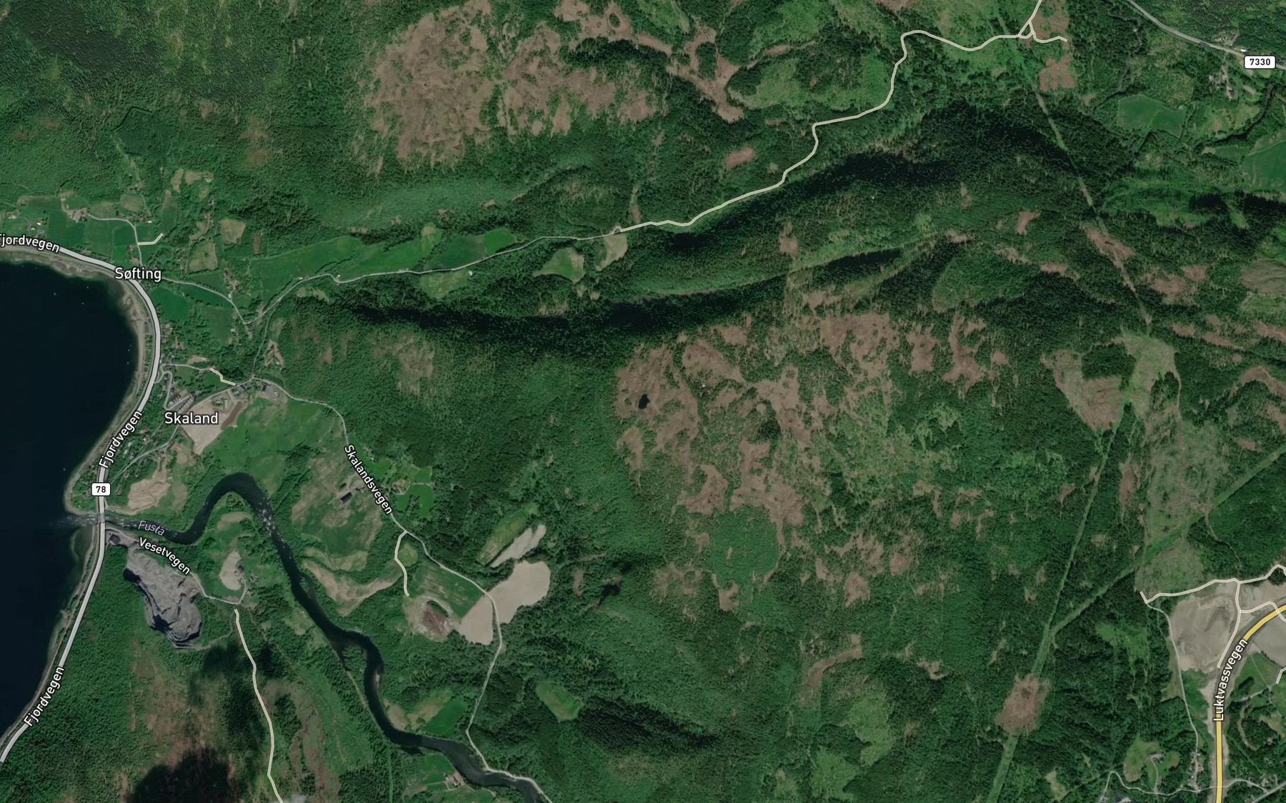 Satellite map of the Nokketjorna