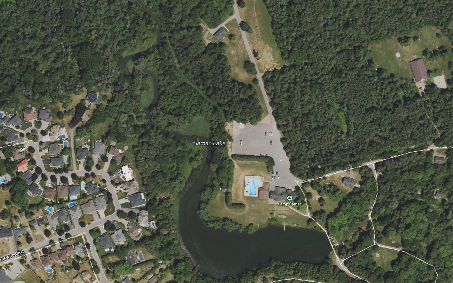 Satellite map of the Samac Lake