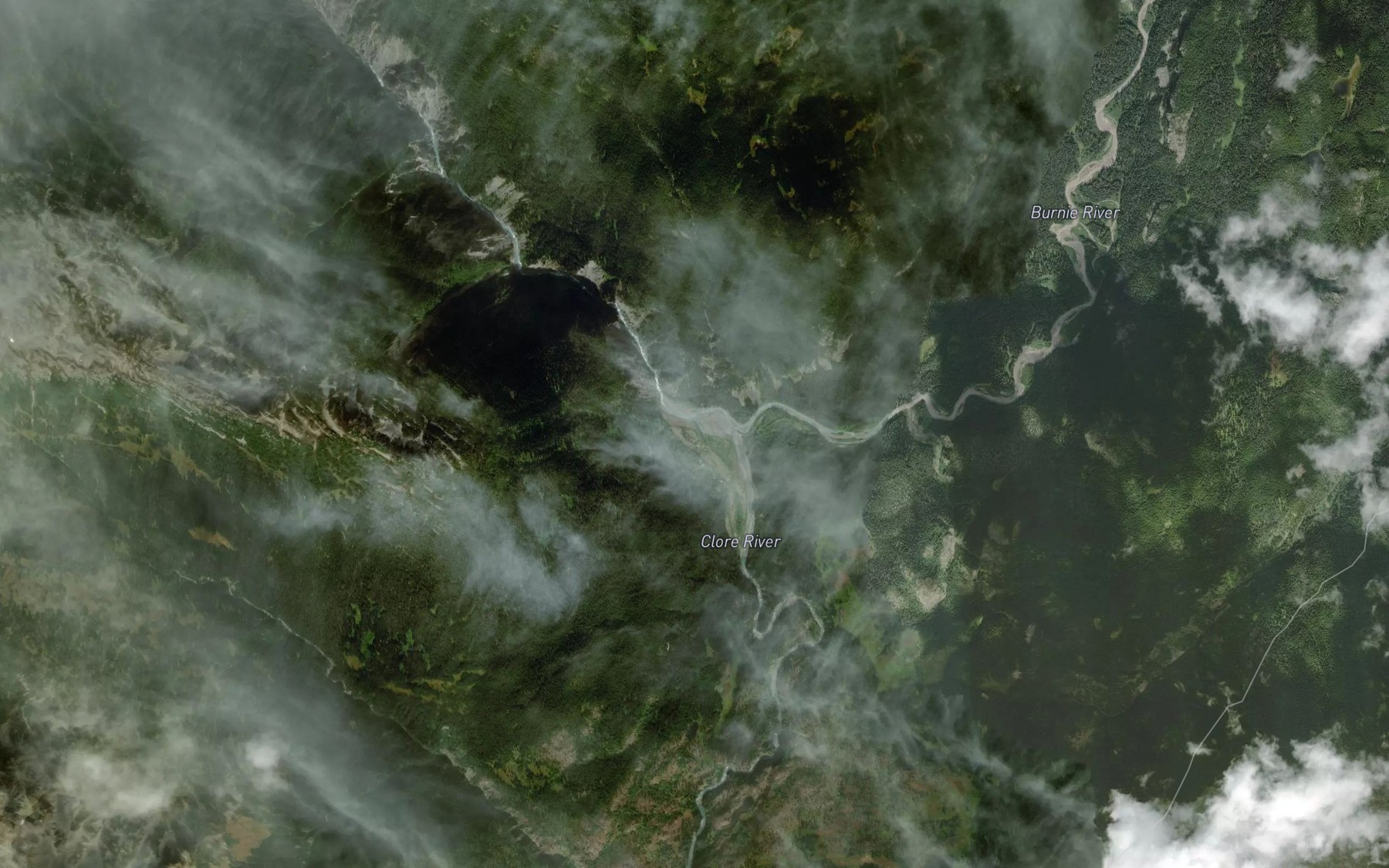 Satellite map of the Burnie River