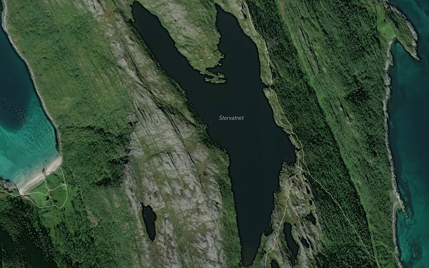 Satellite map of the Storvatnet