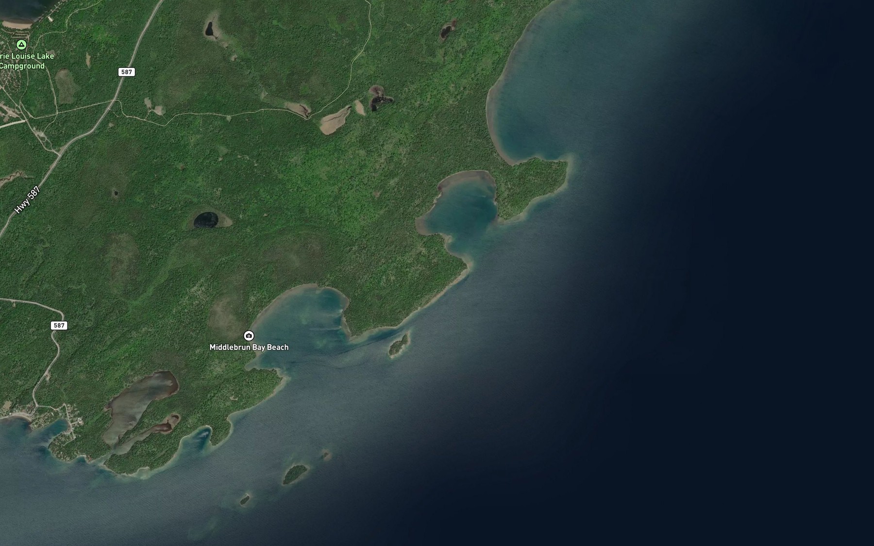 Satellite map of the Finlay Bay