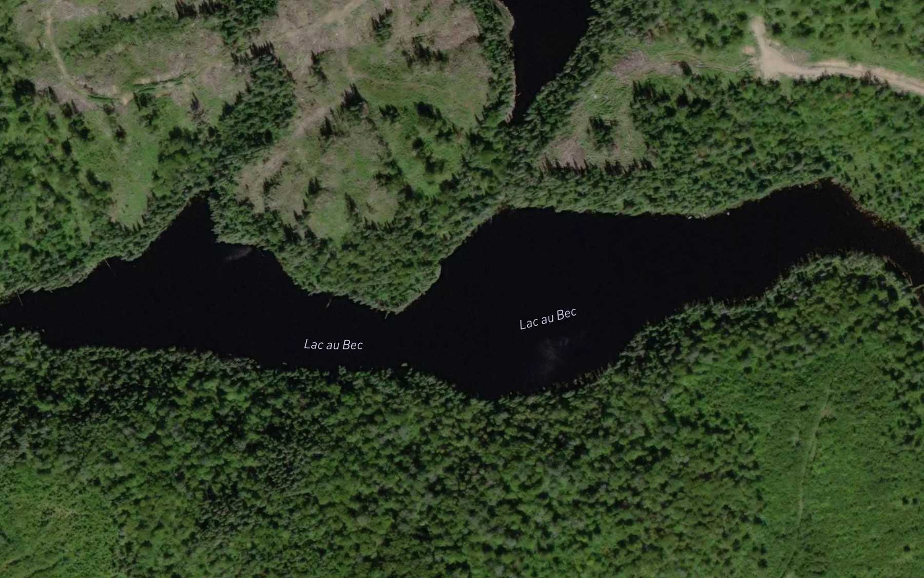 Satellite map of the Lac au Bec