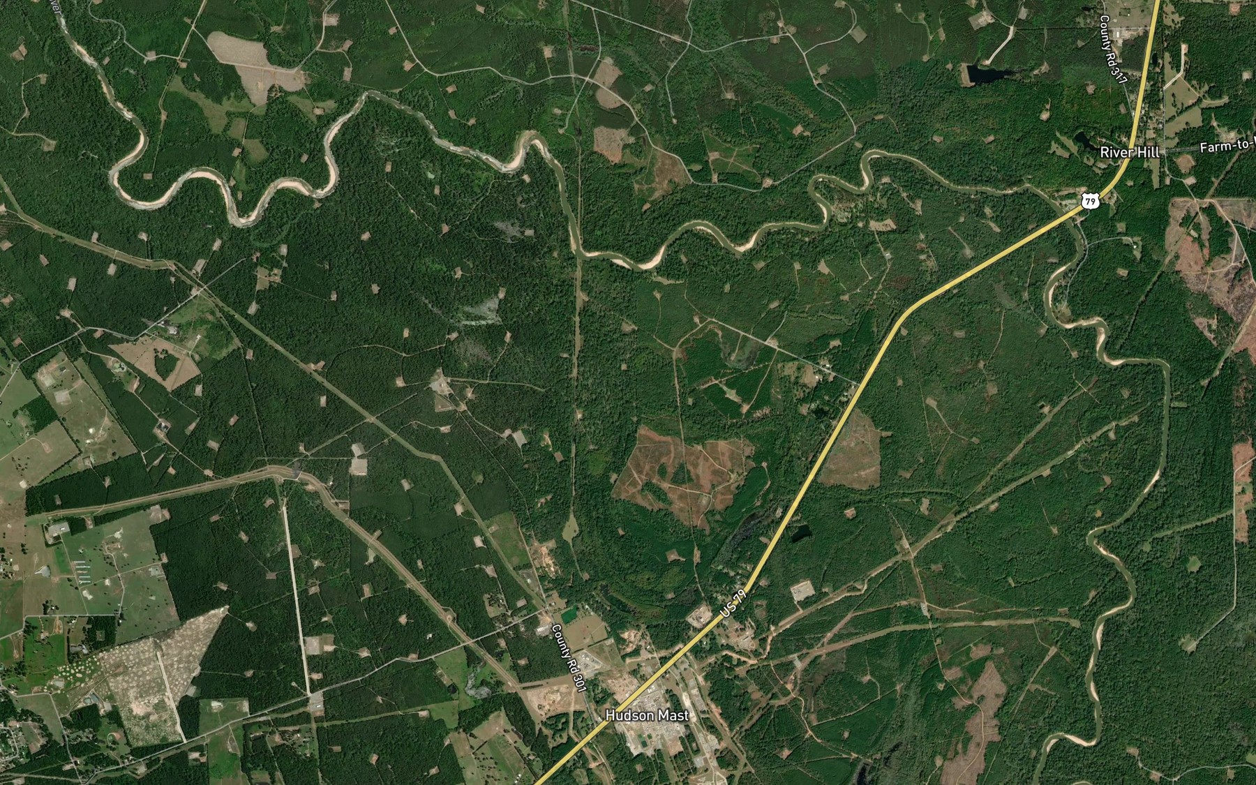 Satellite map of the Bean Lake Slough