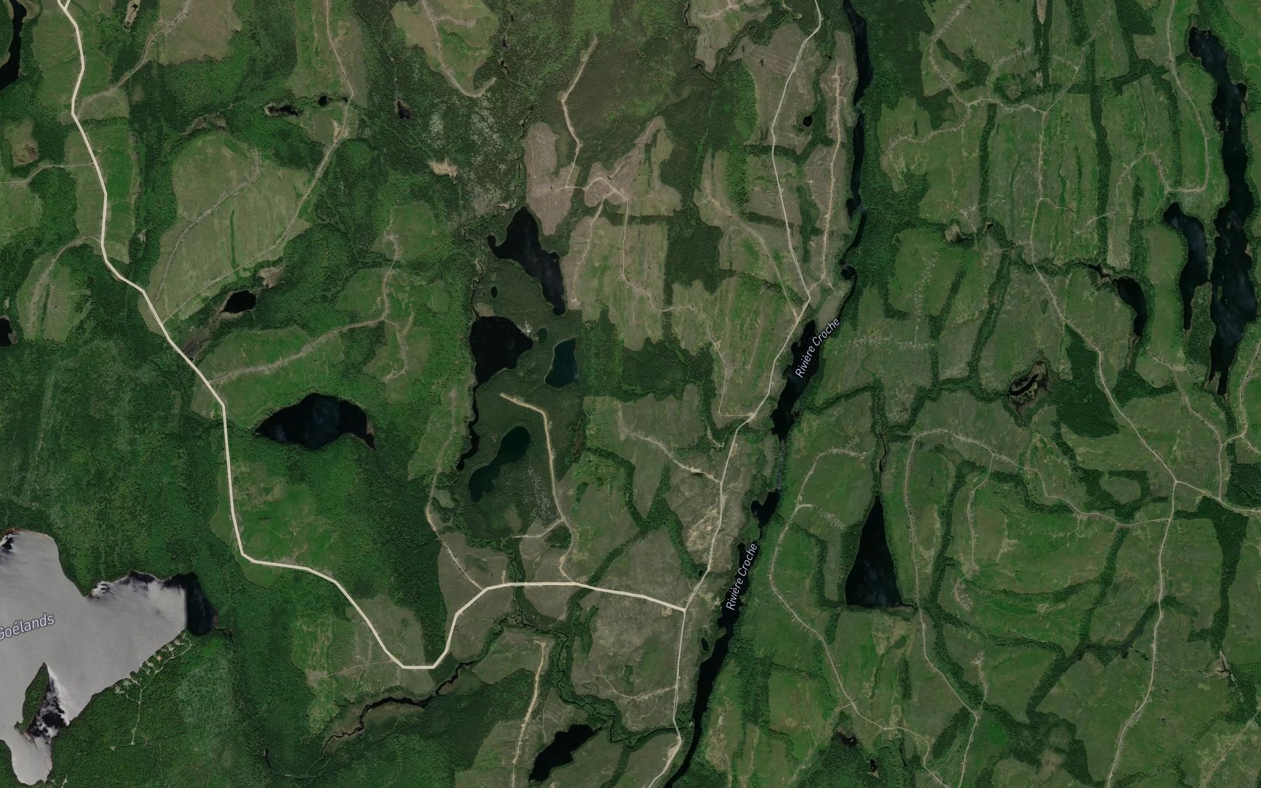 Satellite map of the Lacs de la Tete du Goeland