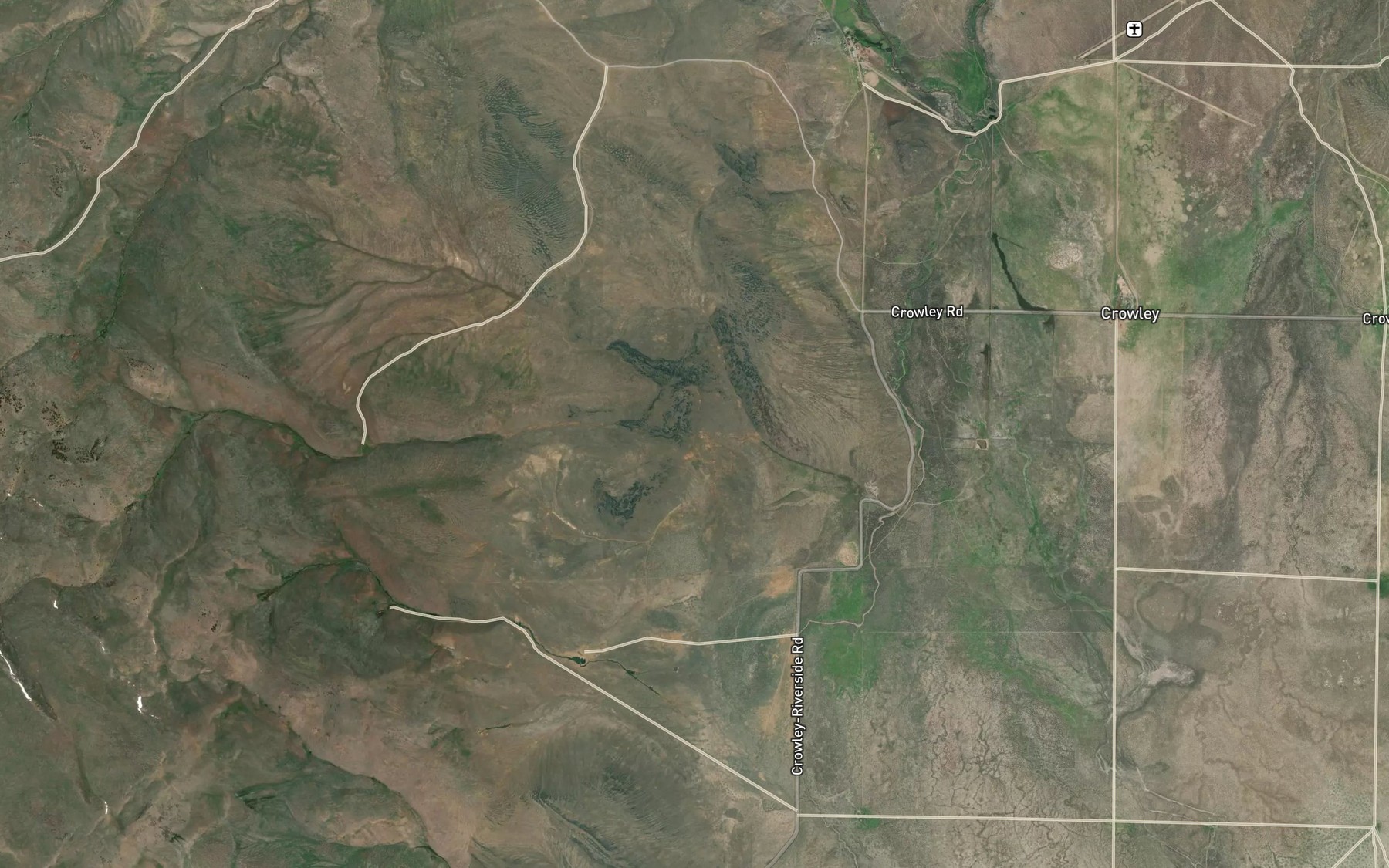 Satellite map of the Rapid Creek