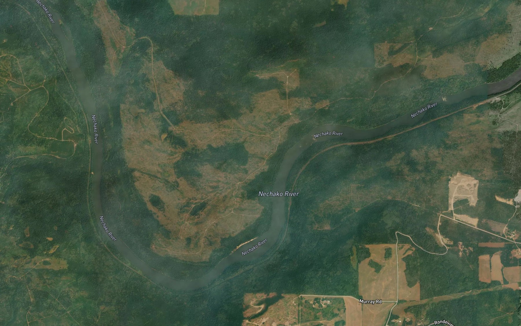 Satellite map of the White Mud Rapids