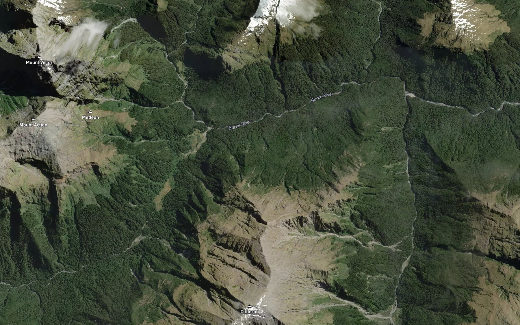Satellite map of the Clear Creek