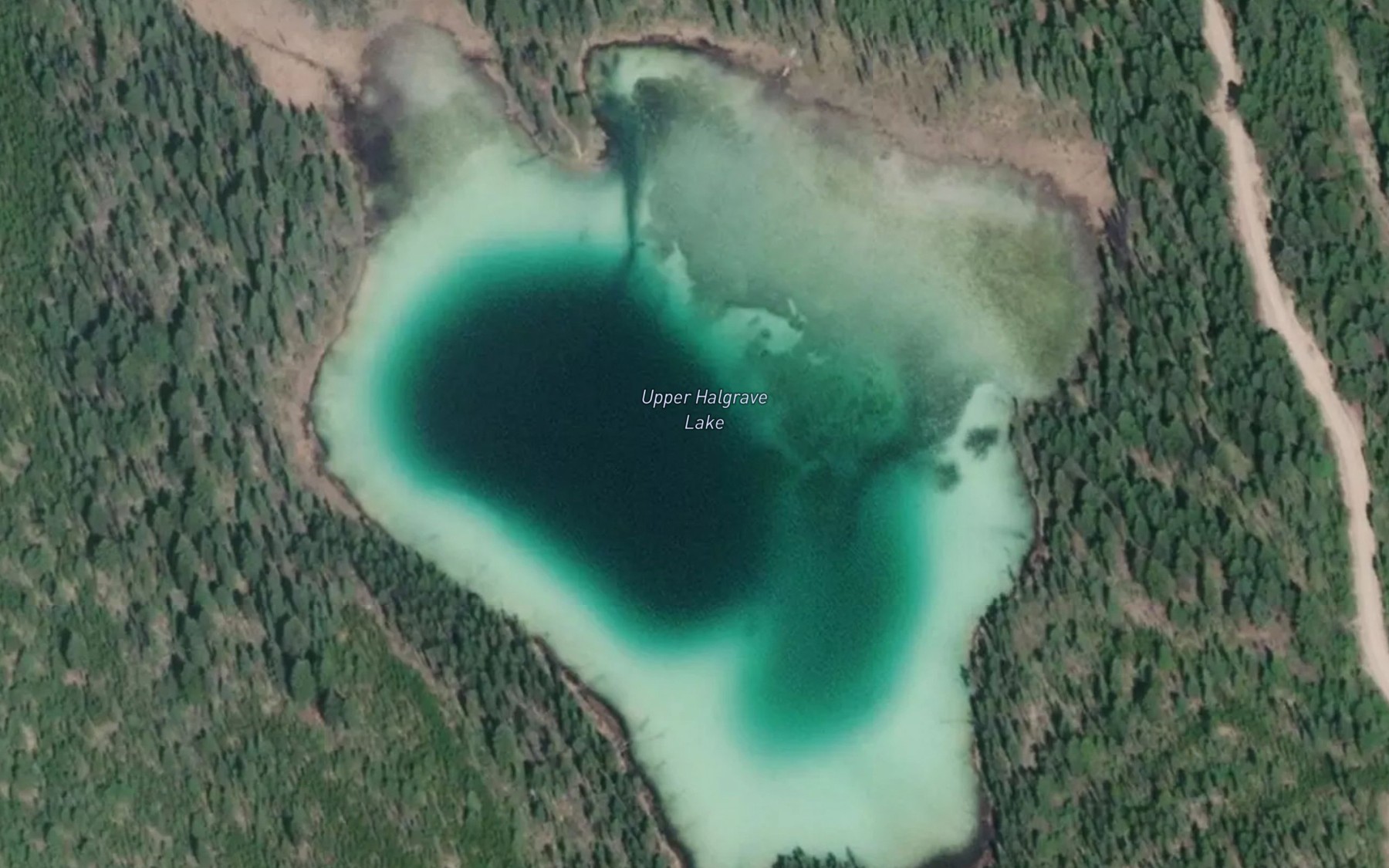 Satellite map of the Upper Halgrave Lake