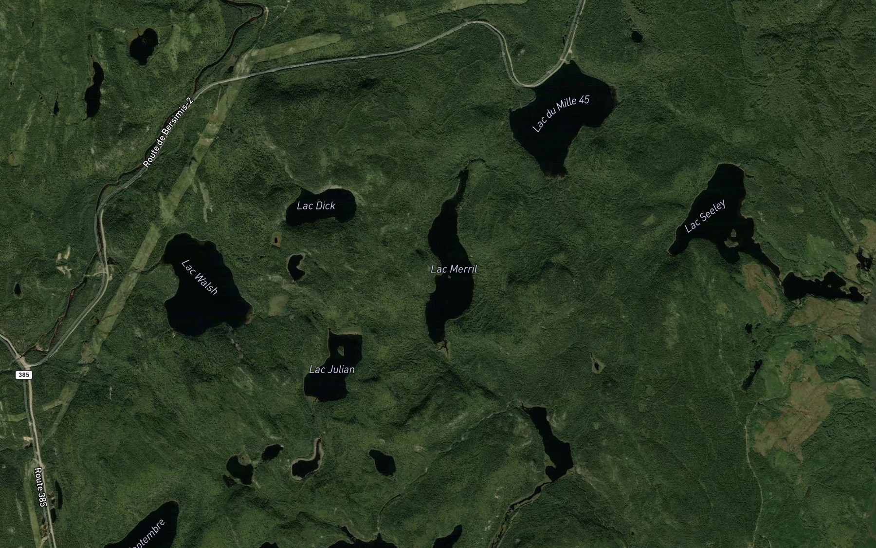 Satellite map of the Lac Merril