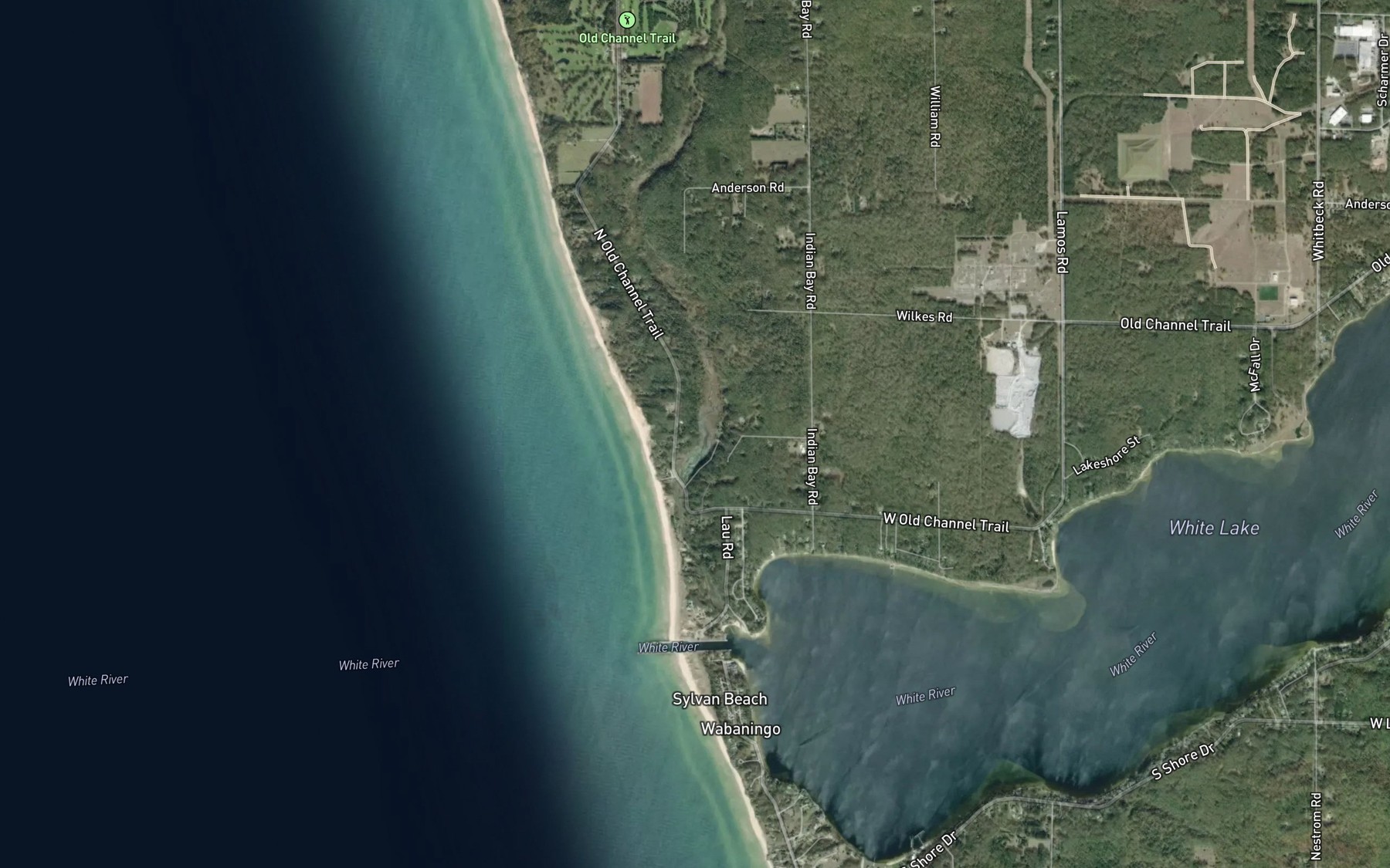 Satellite map of the Sadony Bayou