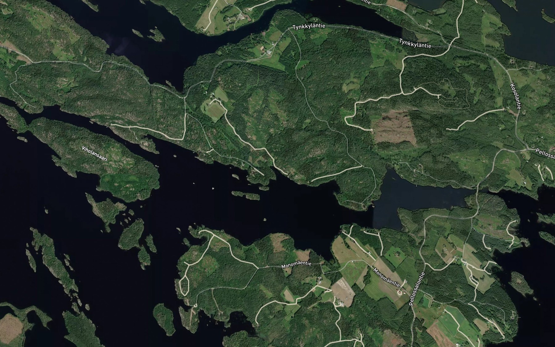 Satellite map of the Ruokolahti
