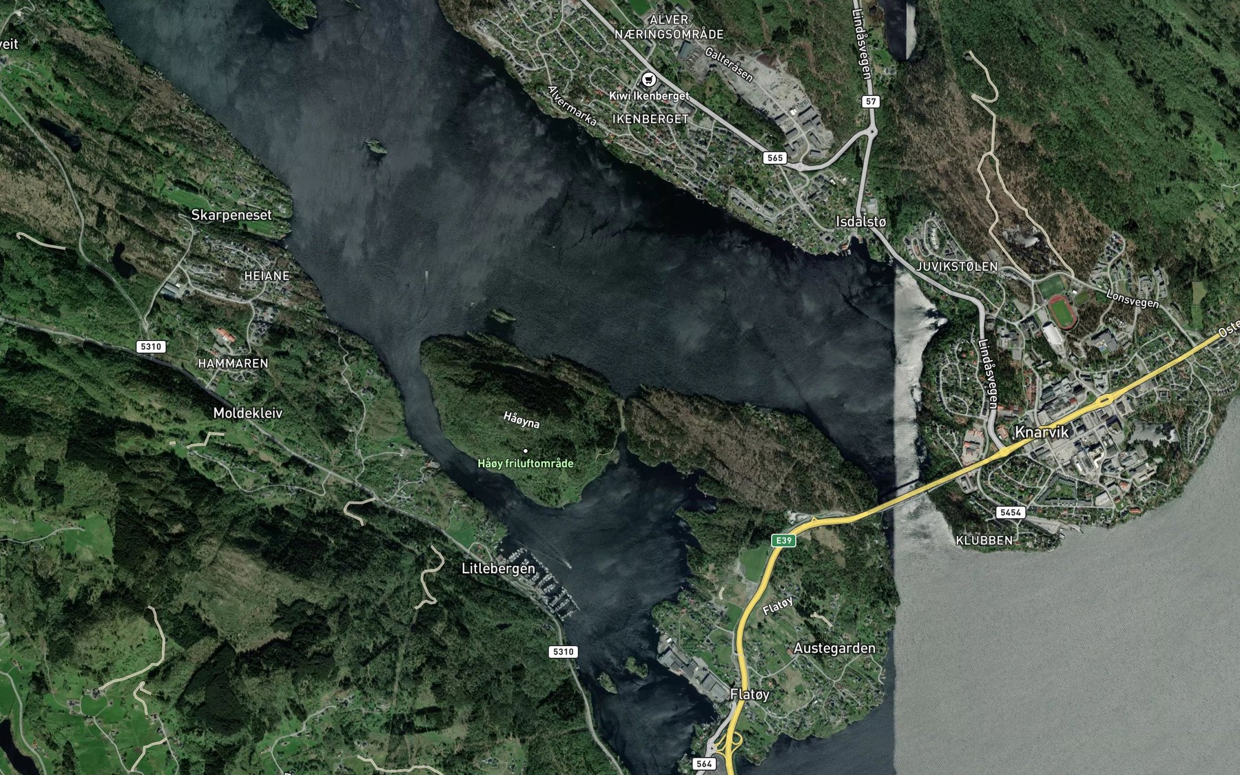 Satellite map of the Nordra Eidavika
