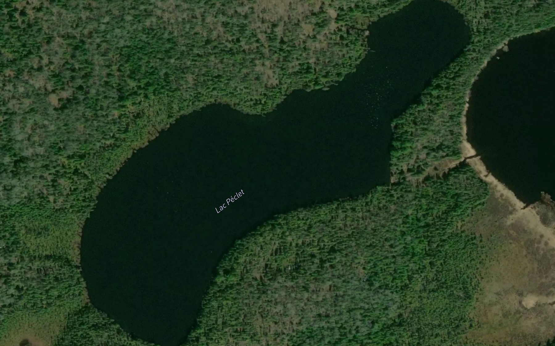 Satellite map of the Lac Peclet