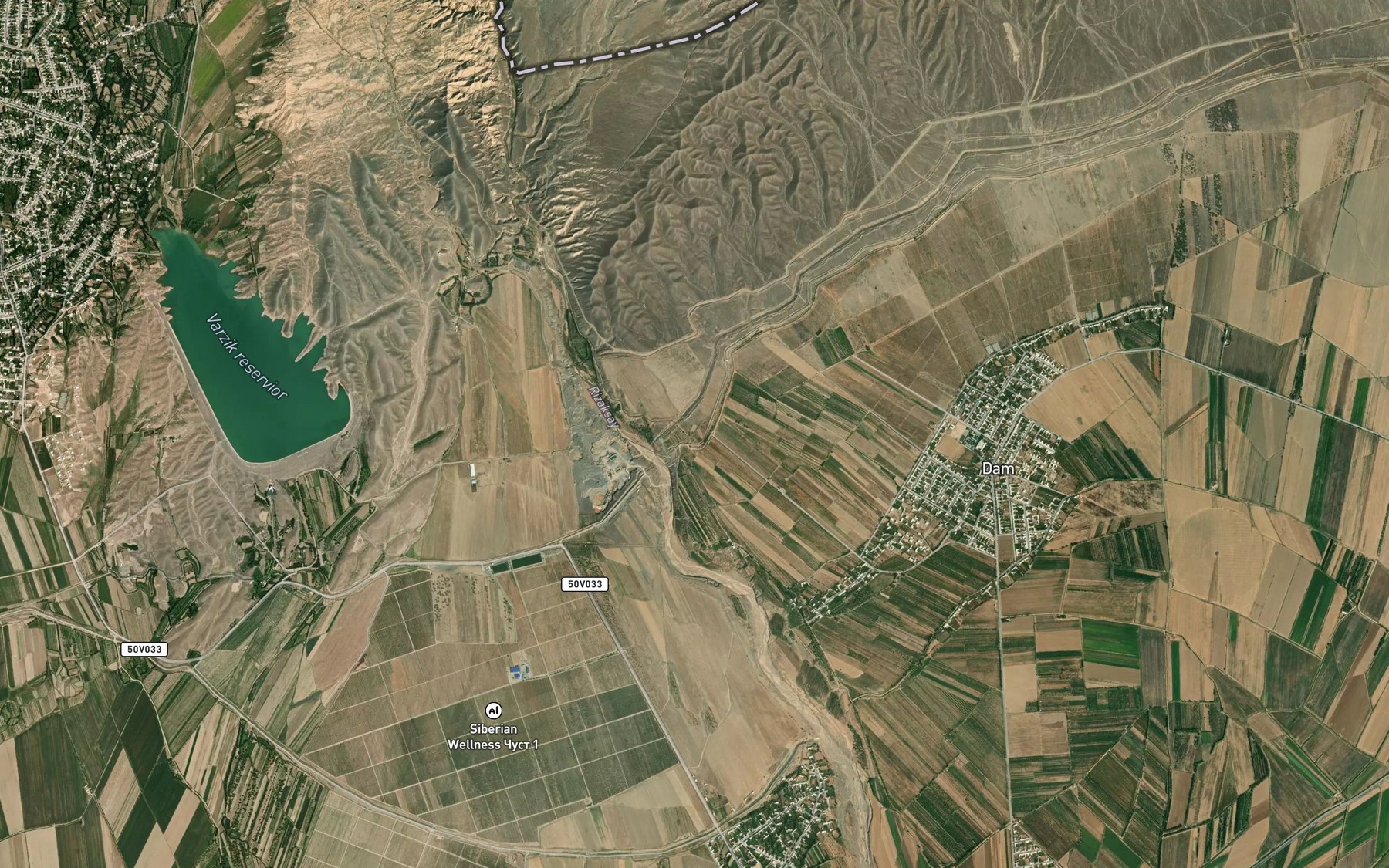 Satellite map of the Chust Kanal