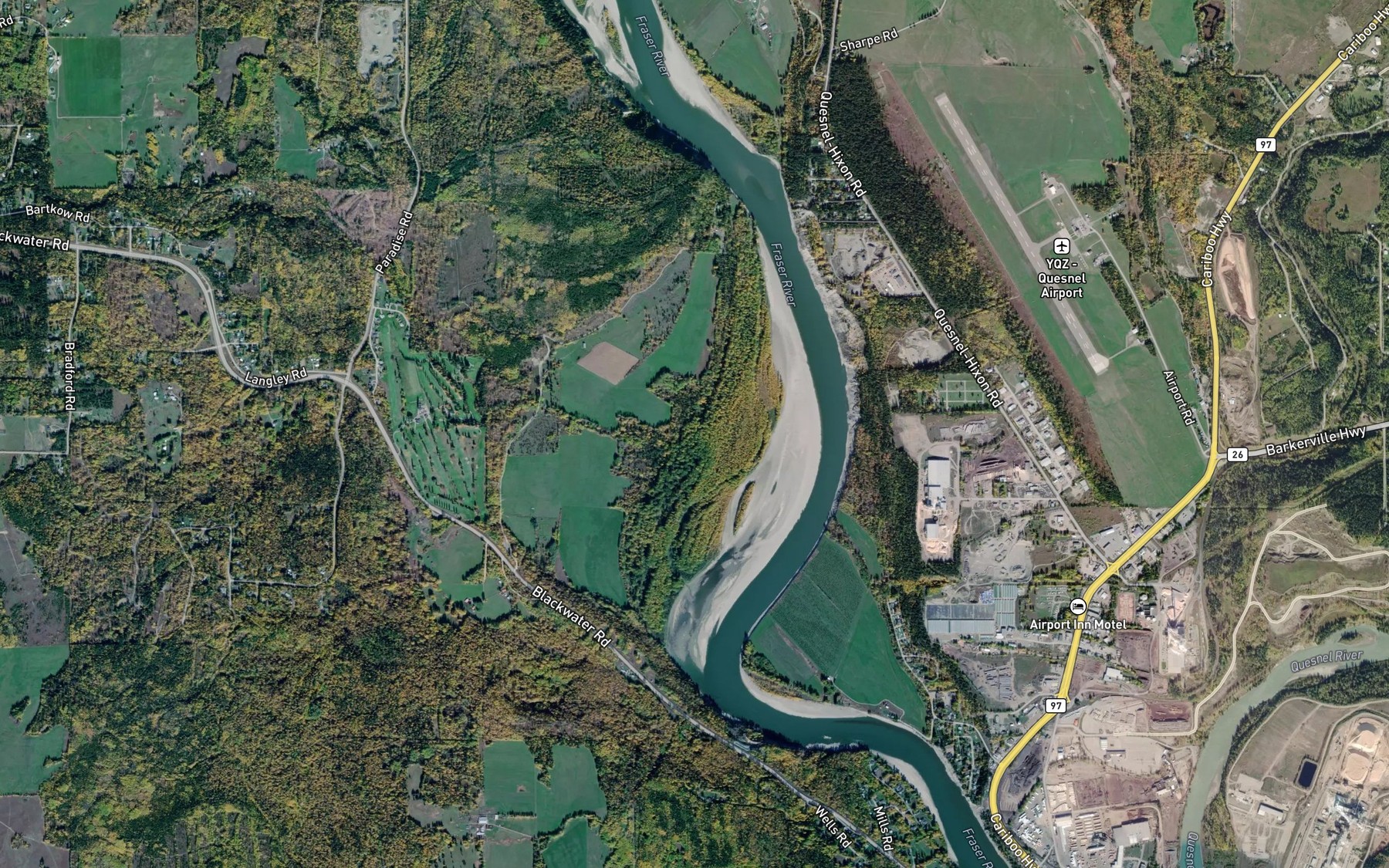 Satellite map of the Bouchie Creek