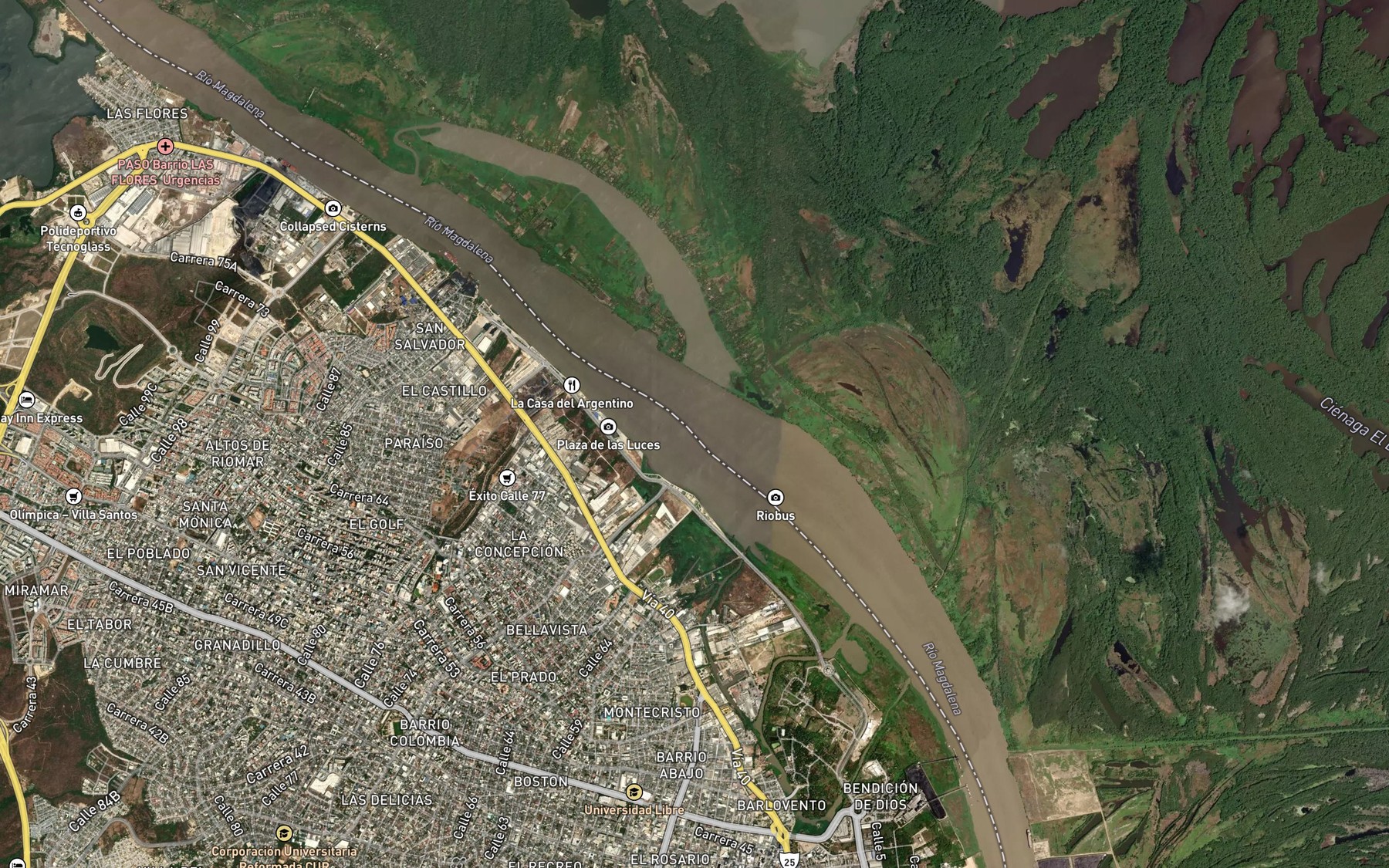 Satellite map of the Veranillo