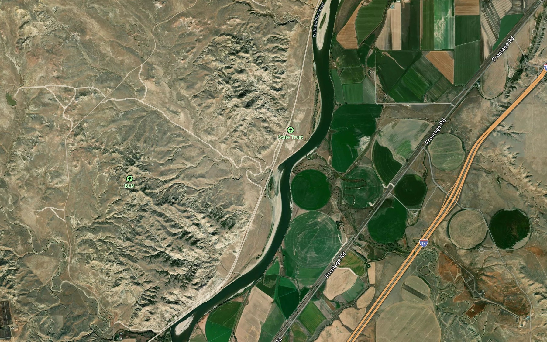 Satellite map of the Cabin Creek