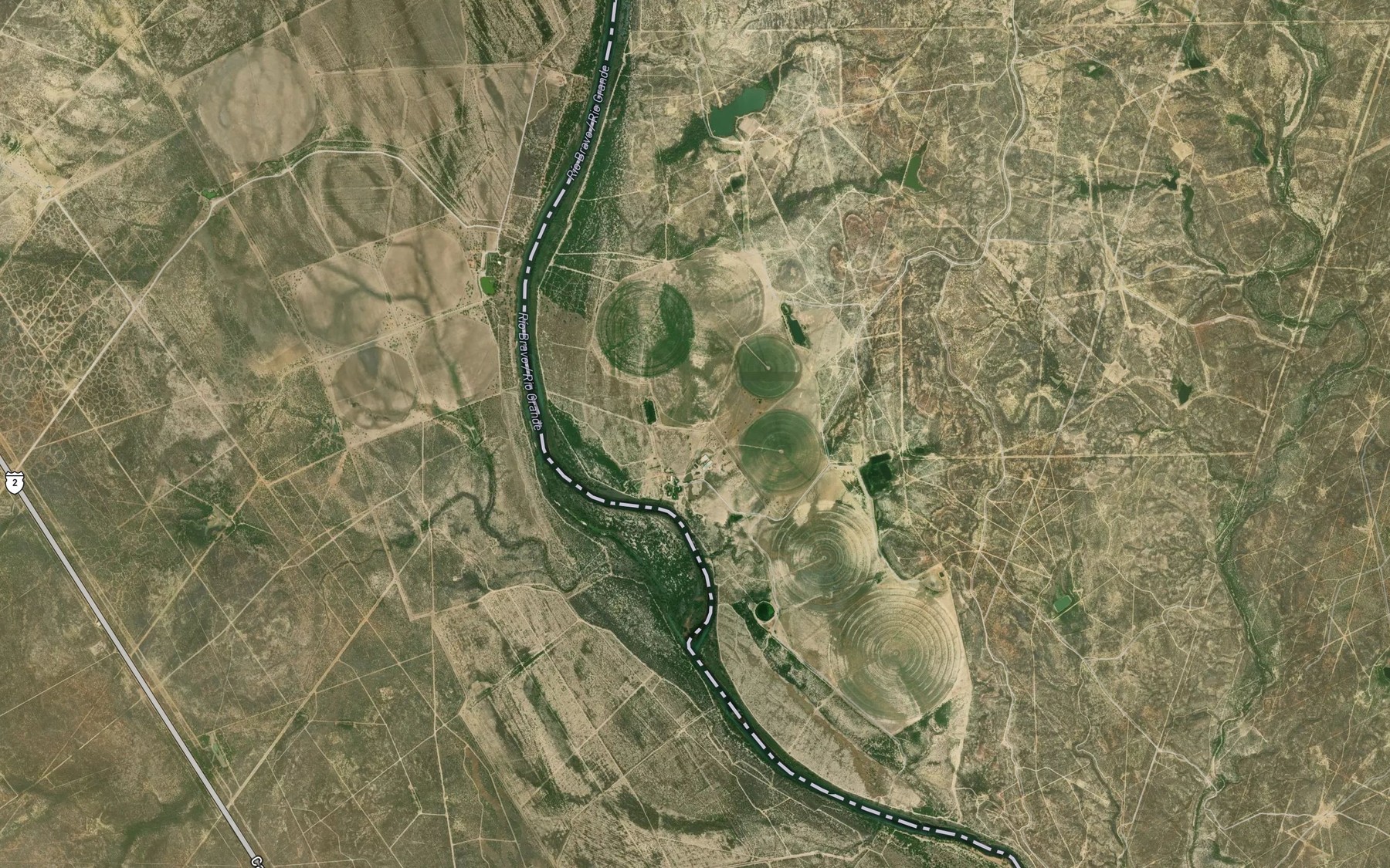 Satellite map of the Apache Springs