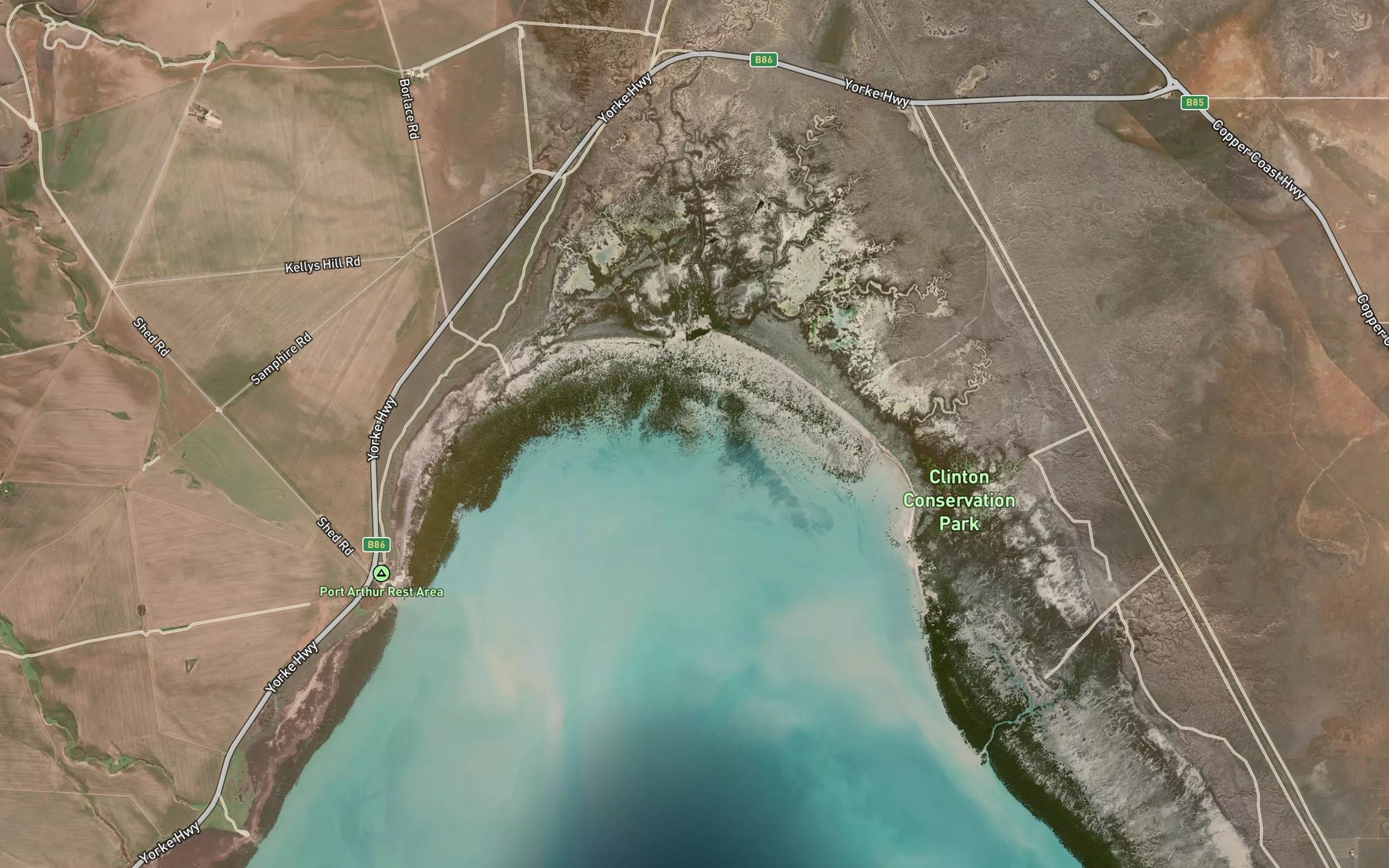 Satellite map of the Port Arthur