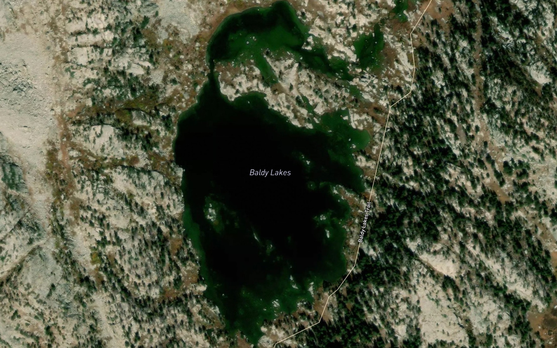 Satellite map of the Baldy Lakes